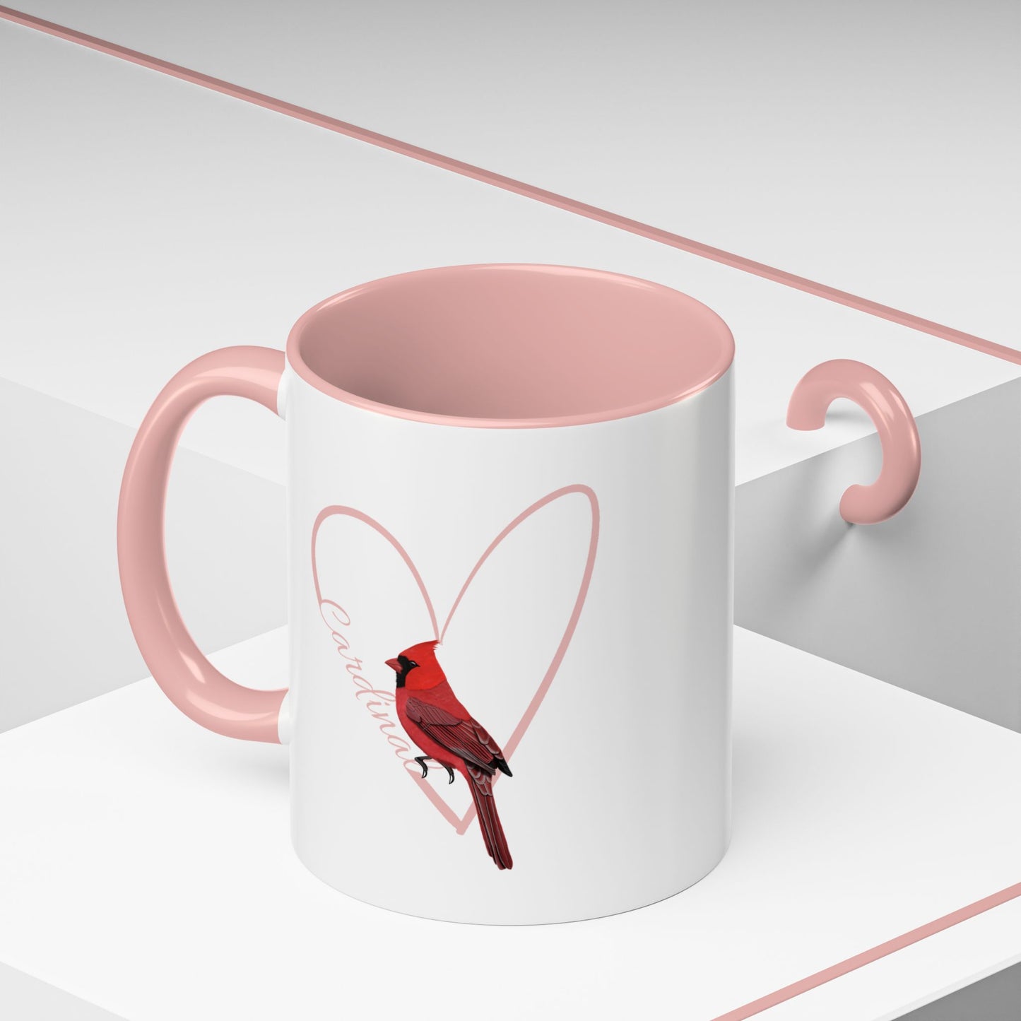 Cardinal Mug Bird with Heart for Bird Lovers