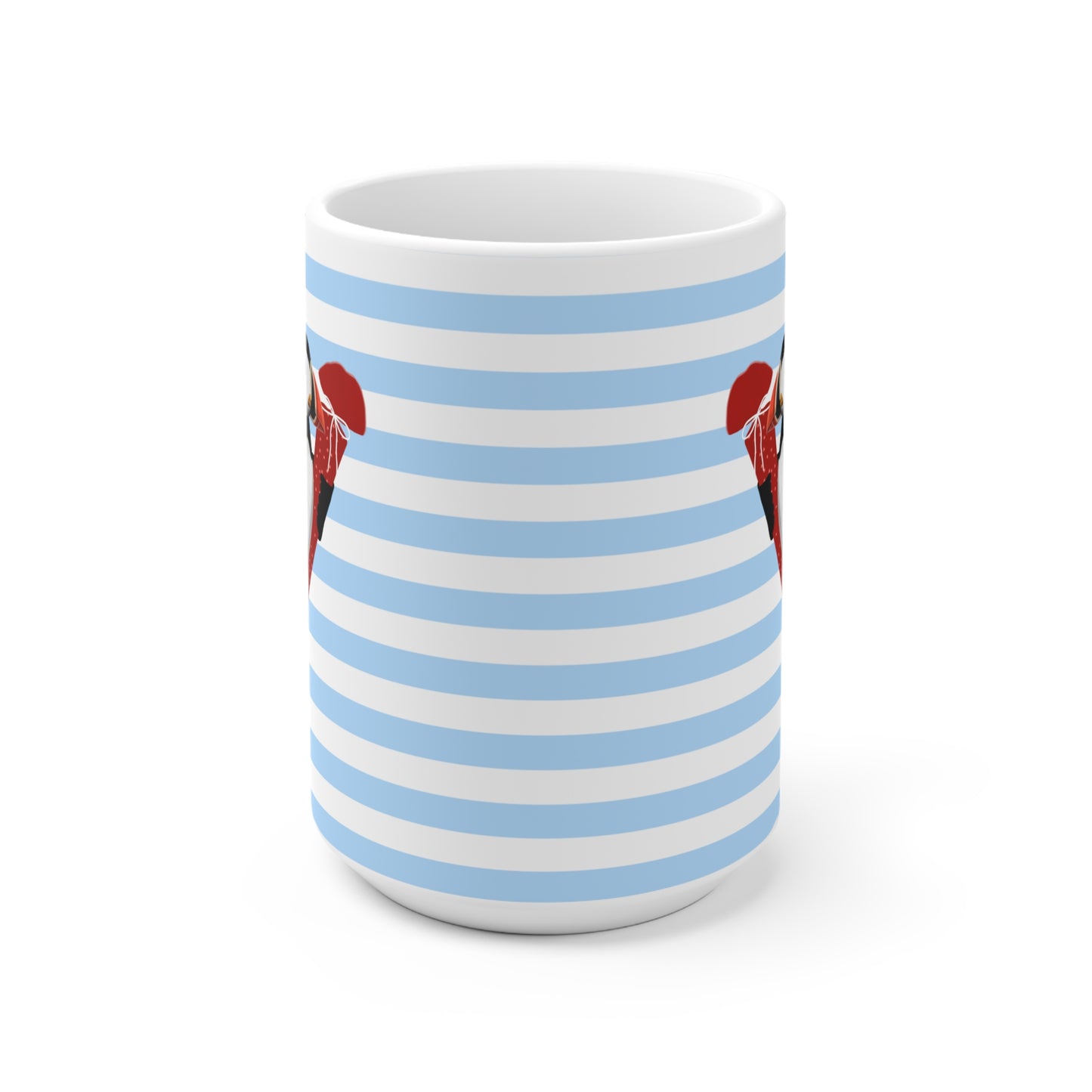 Papageitaucher Vogel Tasse als Geschenk zur Einschulung Blau Weiß