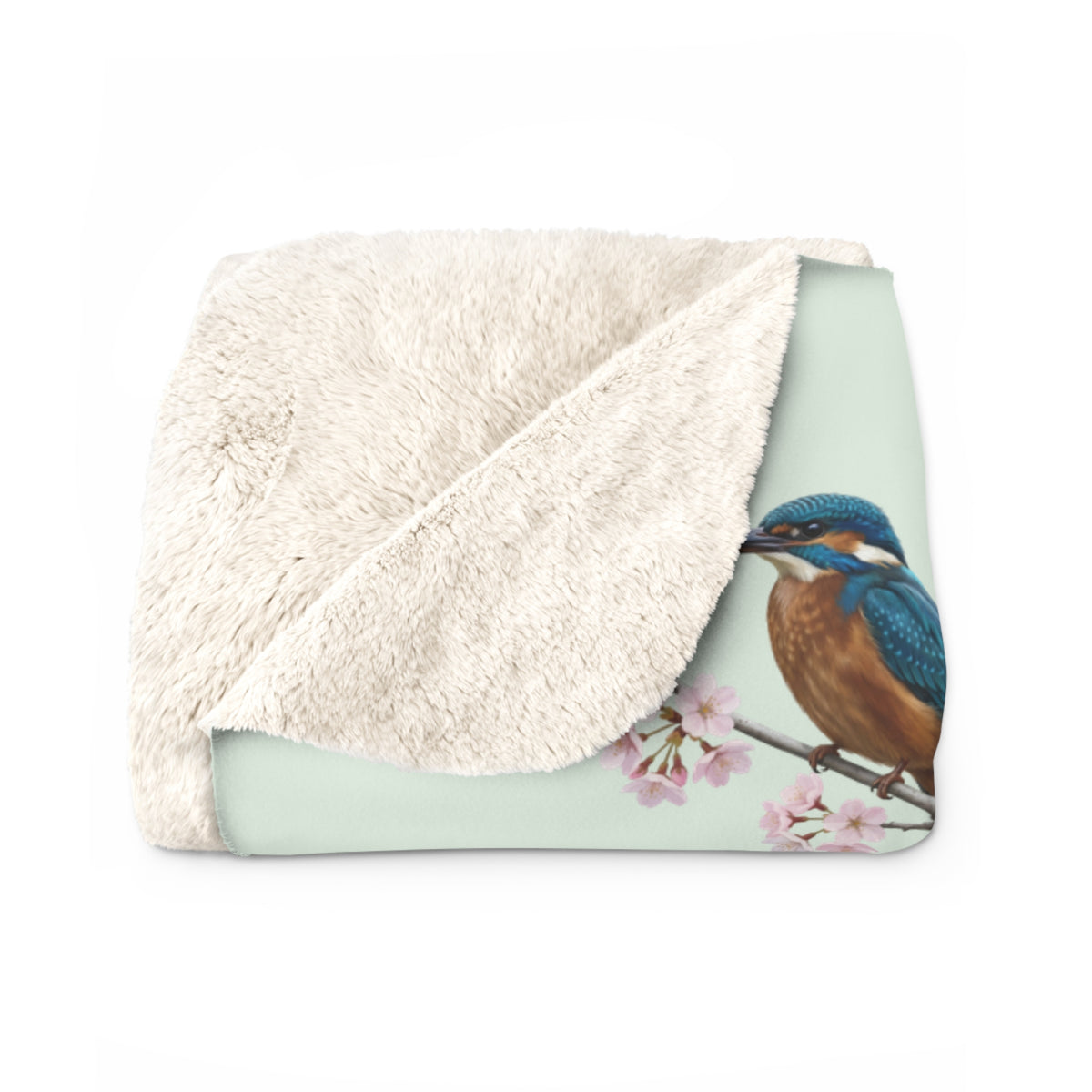 Eisvogel Decke – bird pattern blanket, cozy fleece