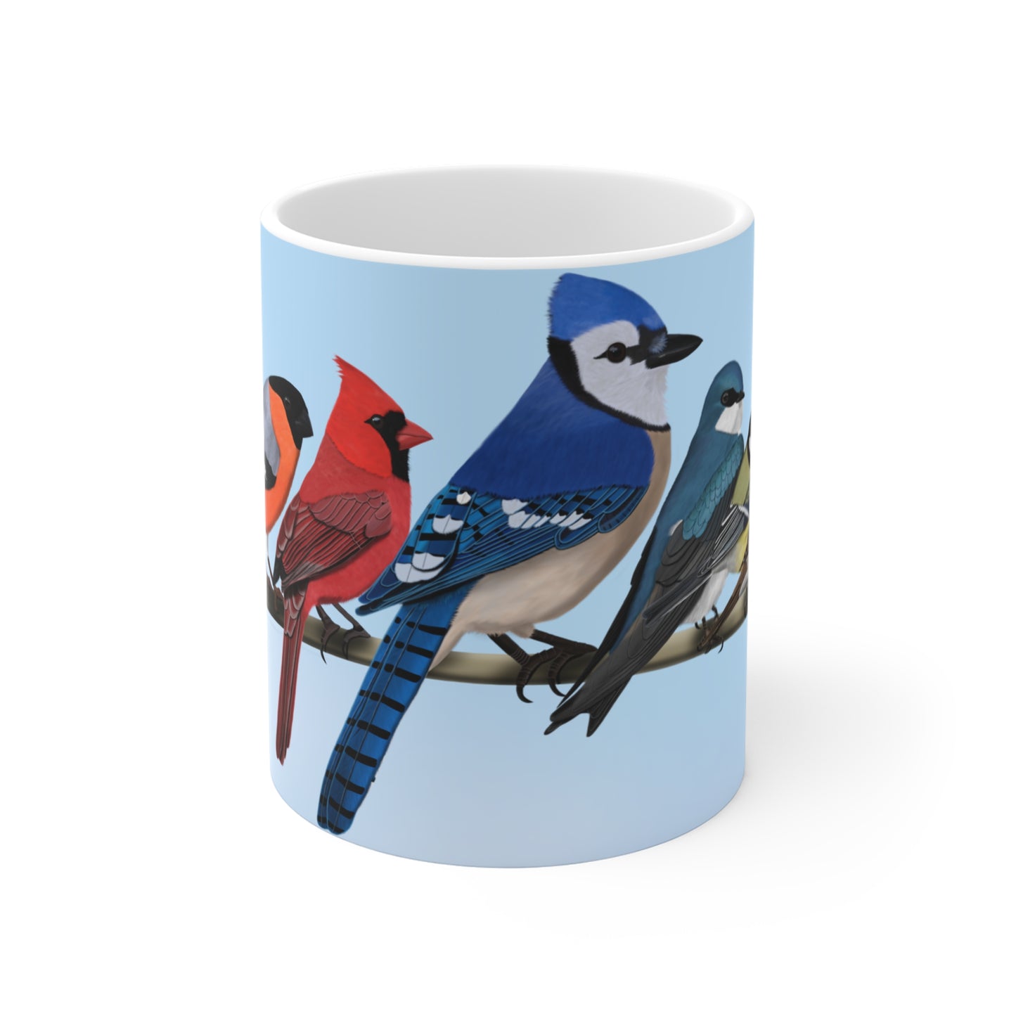 Garden Birds on a Branch Ceramic Mug 11oz - jz.birds