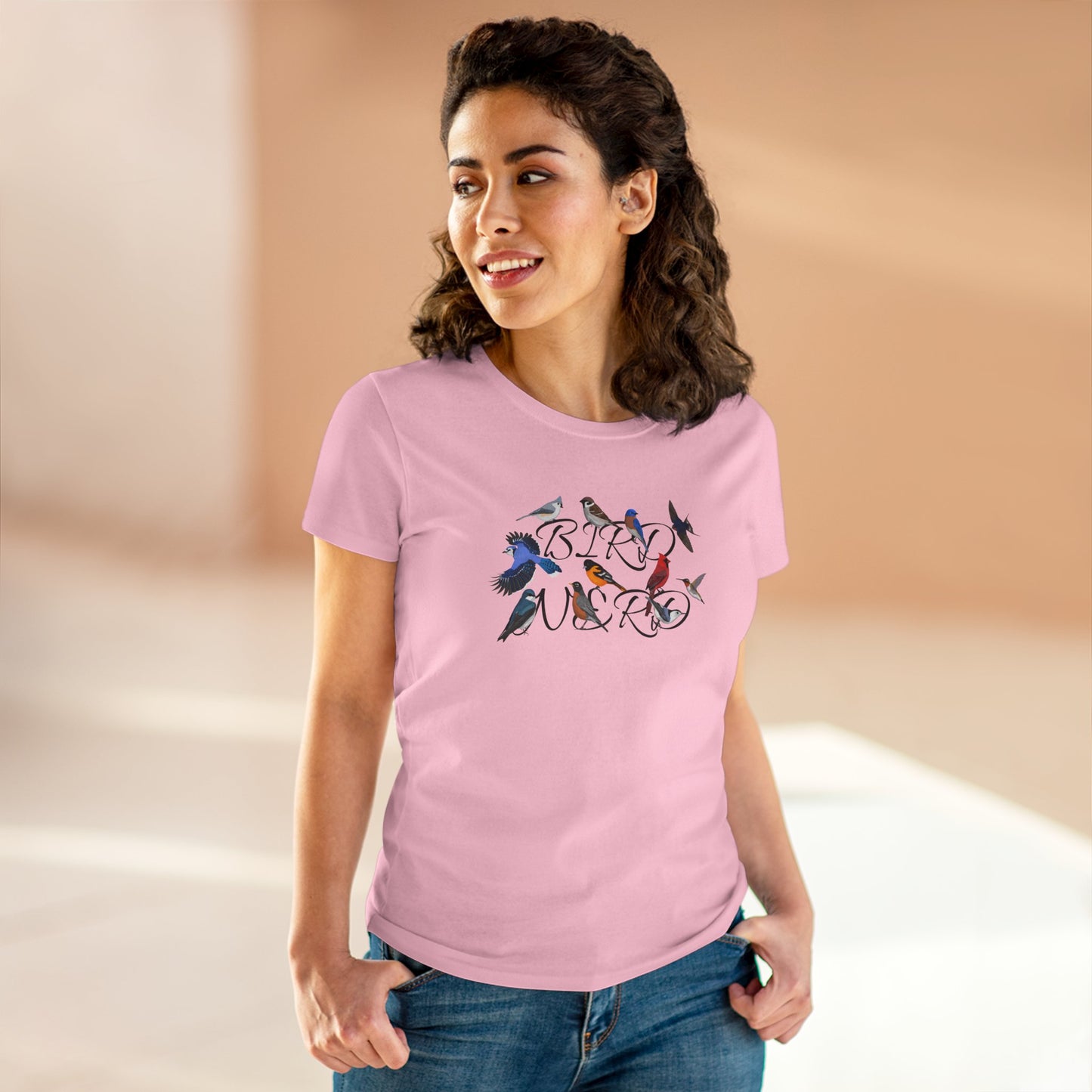 Bird Nerd Blue Jay Cardinal Bluebird Bird Design for Birdwatchers and Bird Lovers Women's T-Shirt