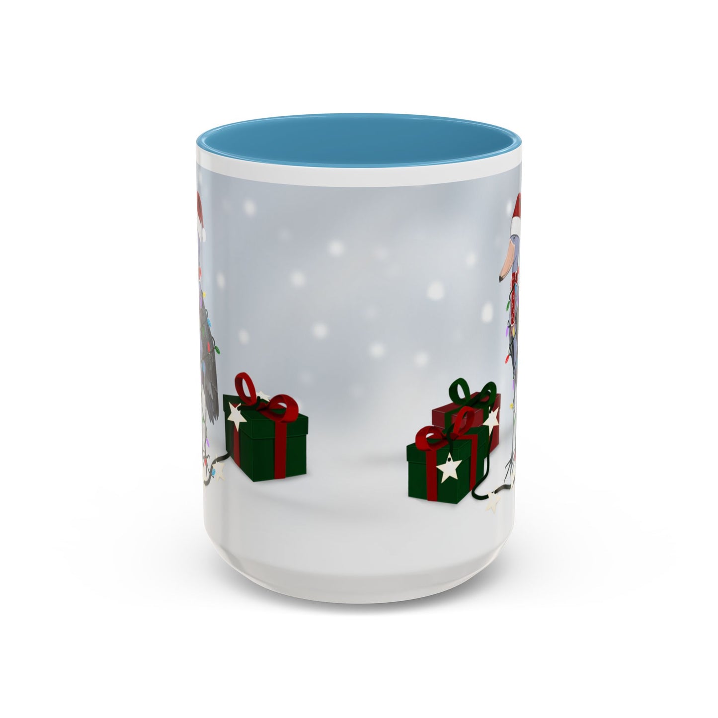 Shoebill with Christmas Hat and Scarf Snow Bird Coffee Mug – 11oz,