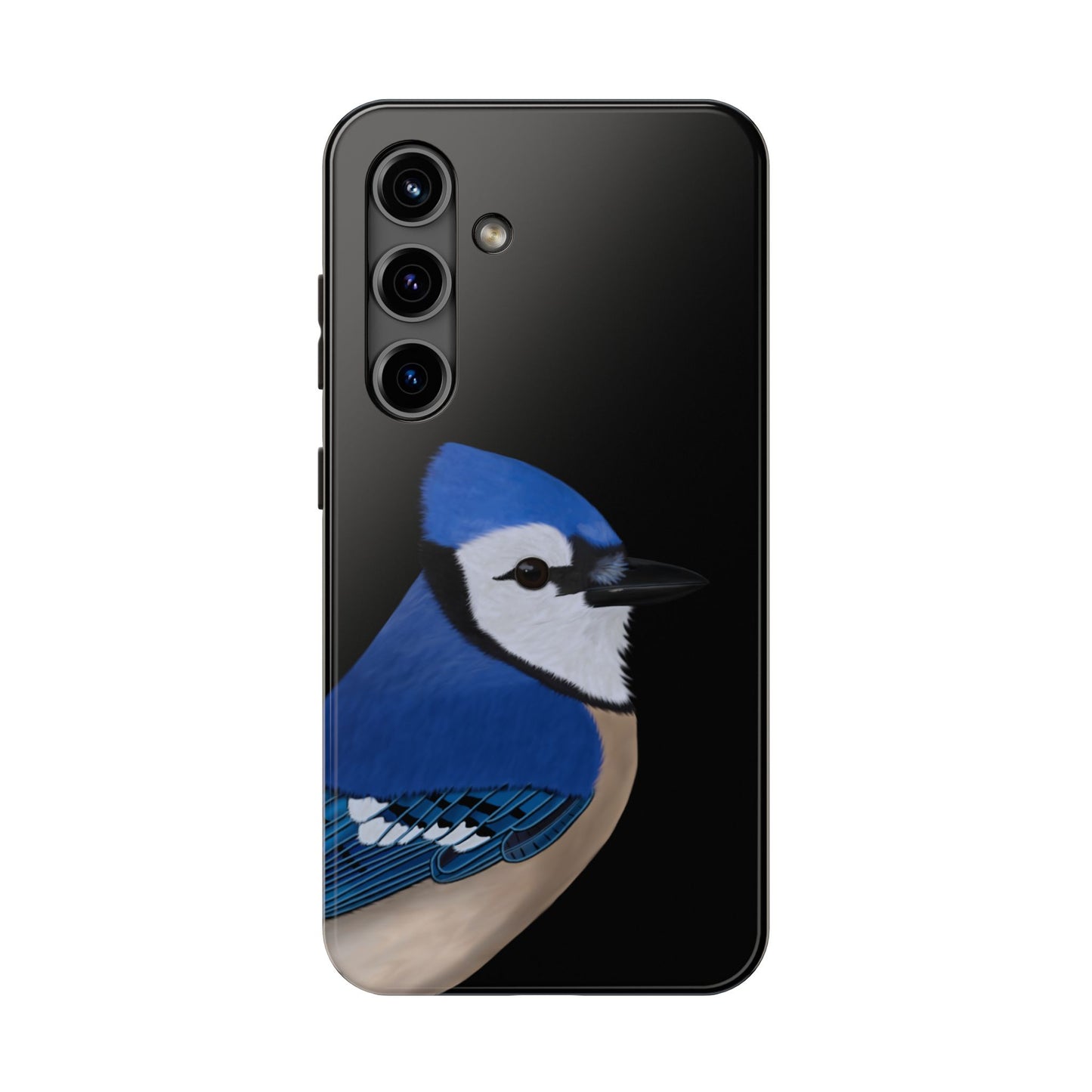 Blue Jay Bird Art Tough Phone Case Black