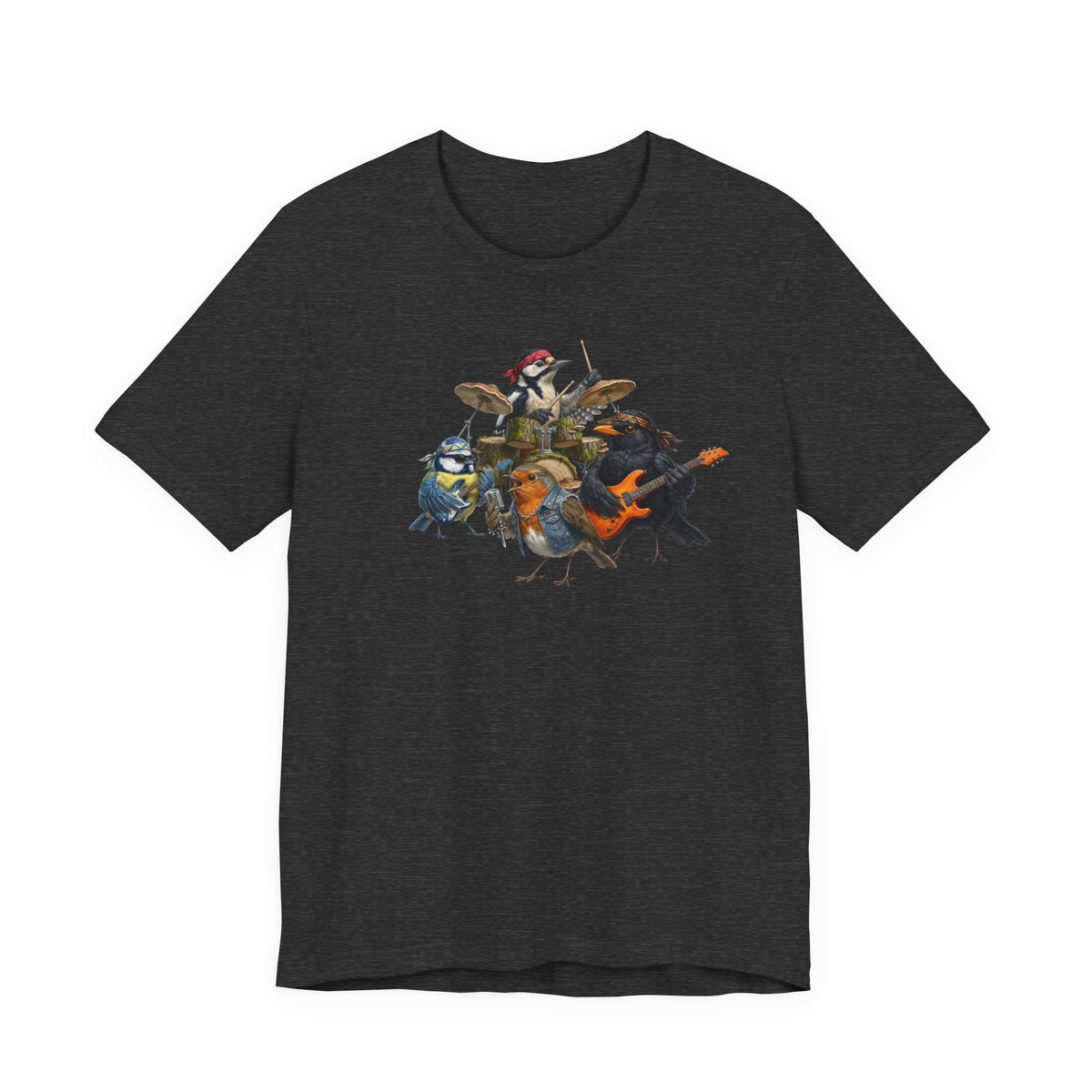 Rotkehlchen, Specht, Amsel und Meise T-Shirt – band tshirt bird graphic tee Stil