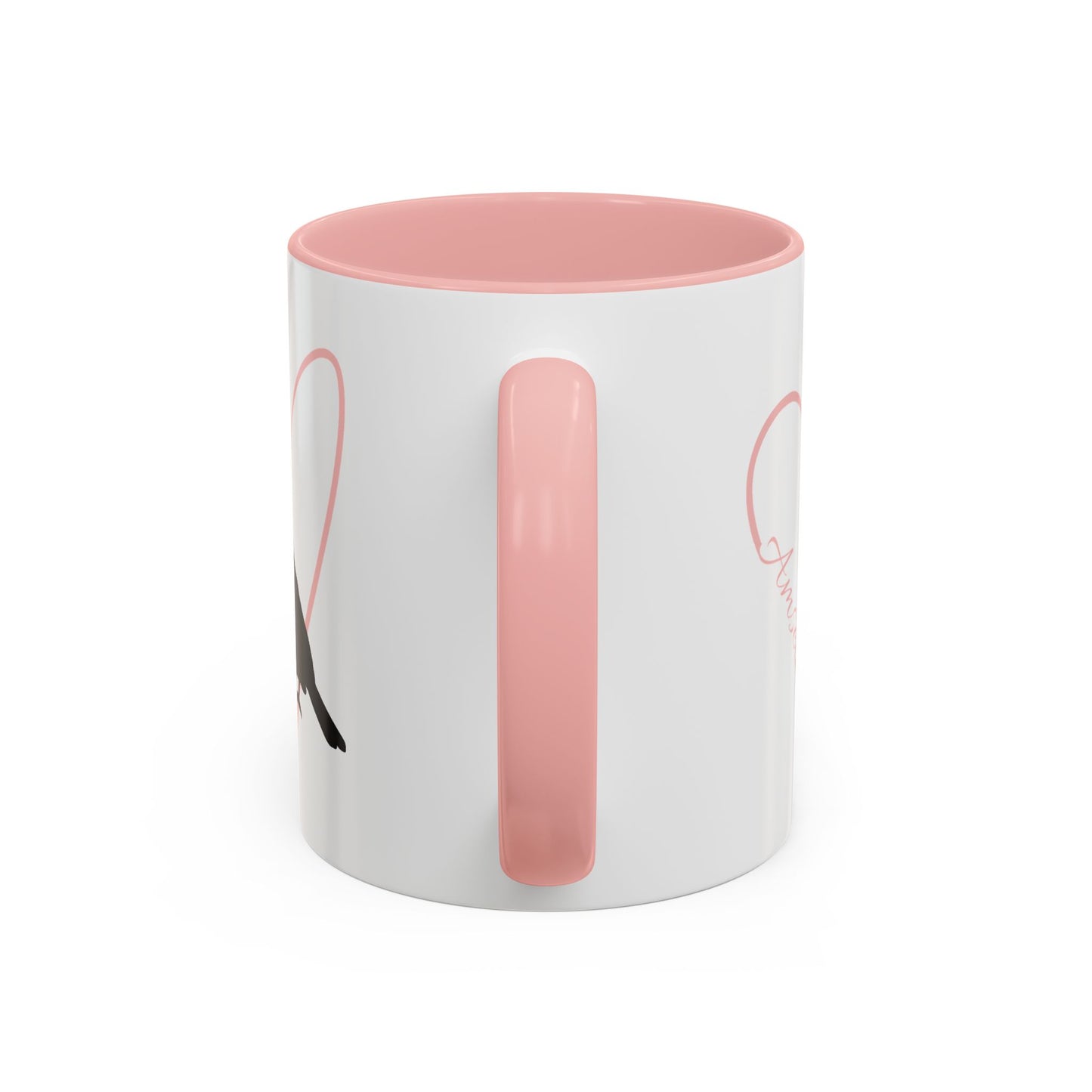 Amsel mit Herz Singvogel Vogel Tasse Weiß Rosa