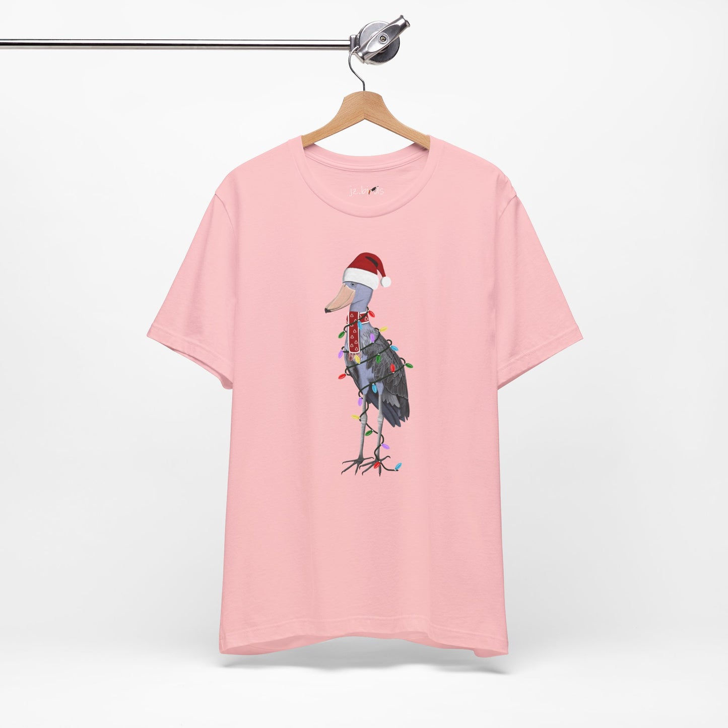 フェアリーライト付きハシビロコウのクリスマスバードTシャツ