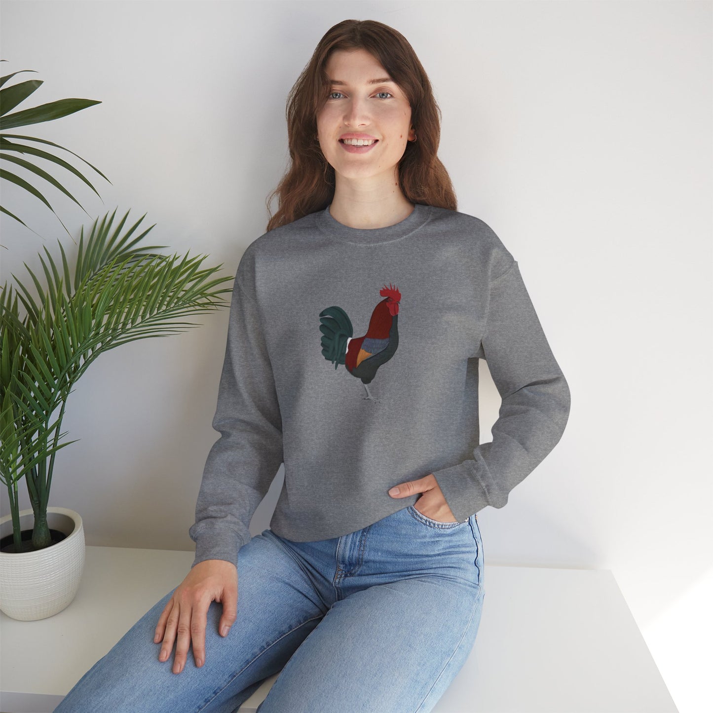 Rooster Bird Watcher Biologist Crewneck Sweatshirt