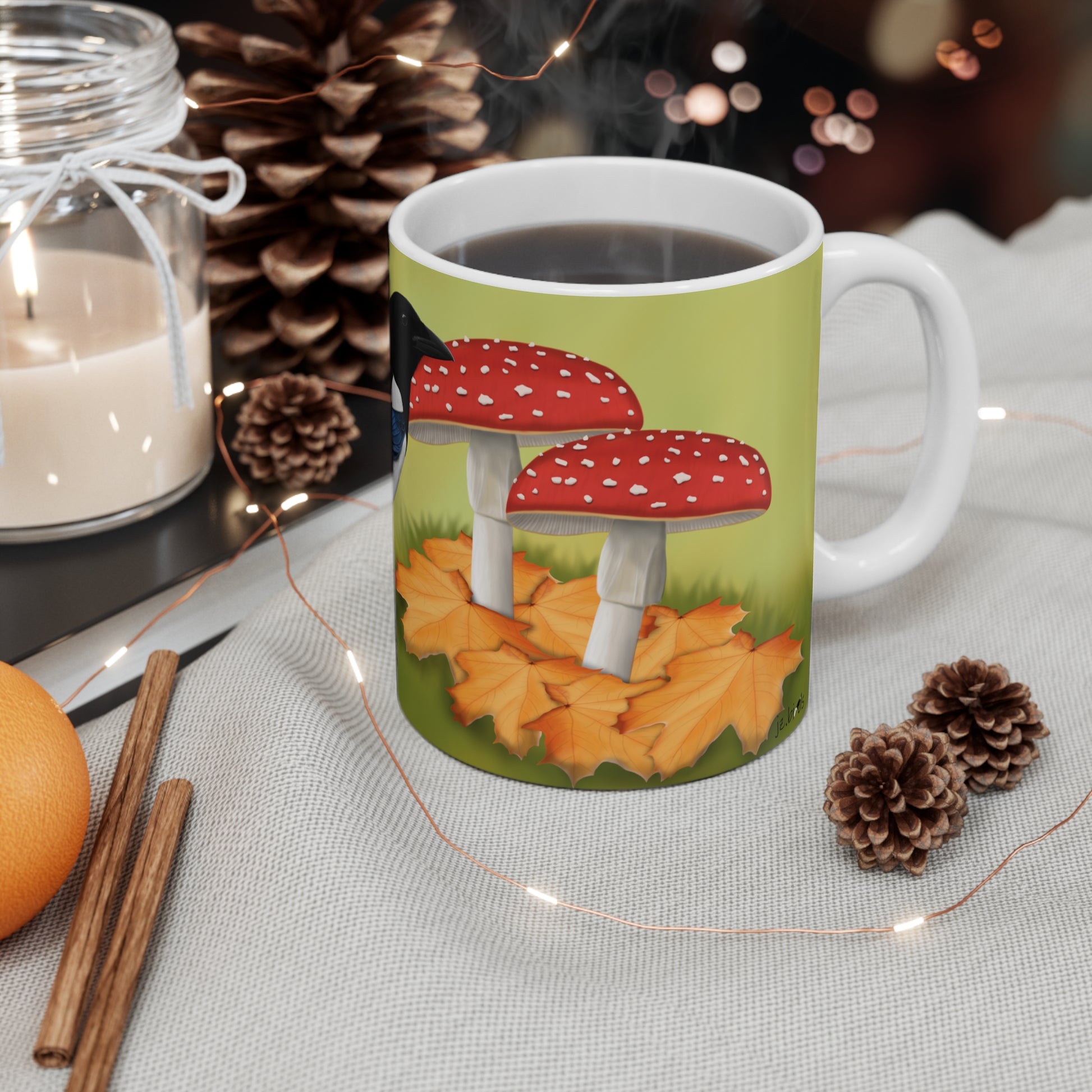 Magpie Bird Fall Edition Ceramic Mug 11oz - jz.birds