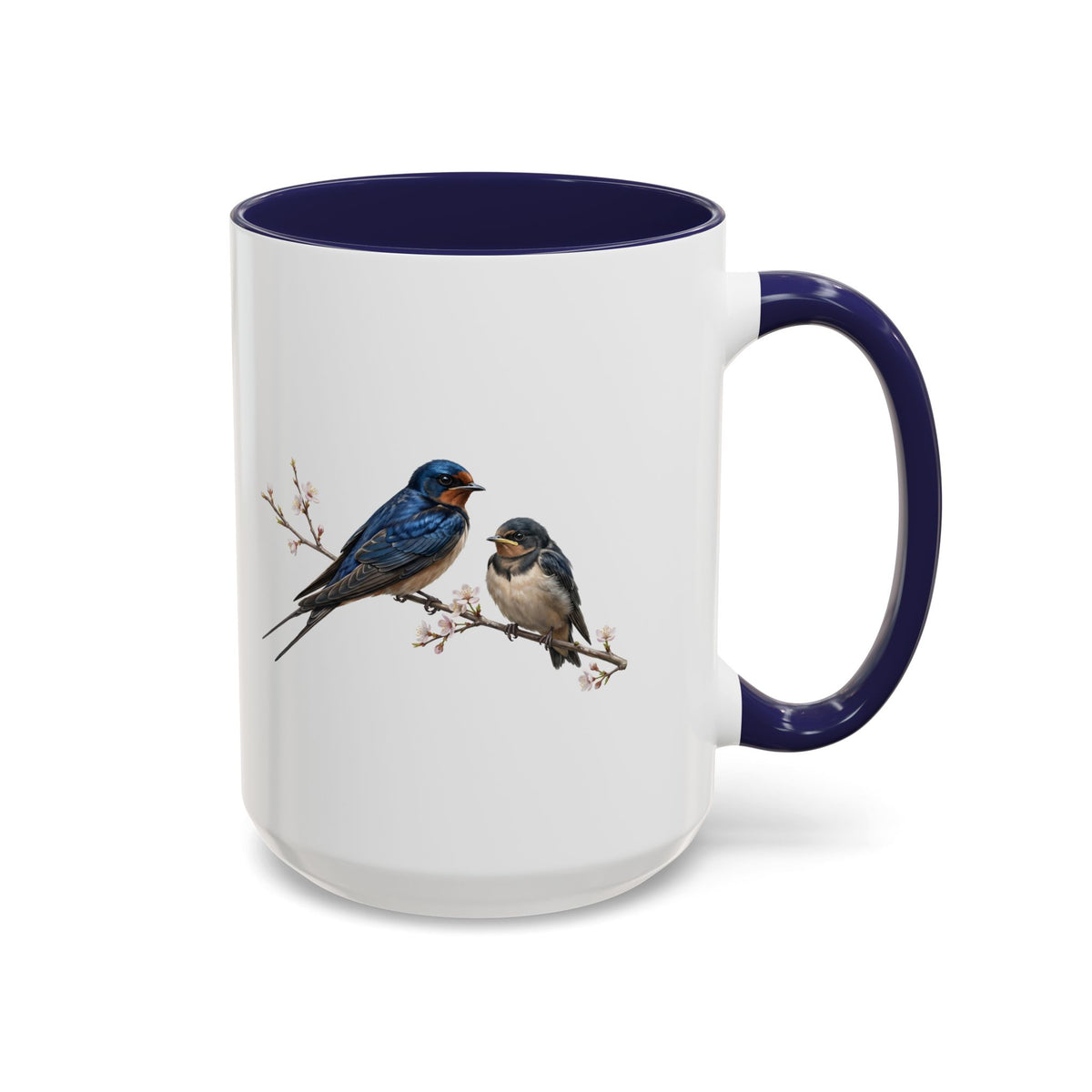 Barn Swallow & Fledgling Two-Tone Mug | Spring Bird Lover Gift