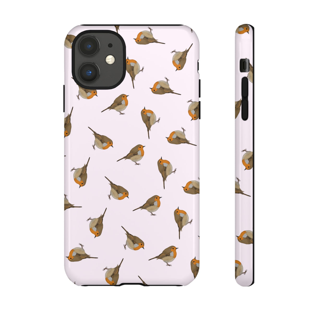 Rotkehlchen Handyhülle in Rosa | Vogel-Motiv für iPhone & Google Pixel