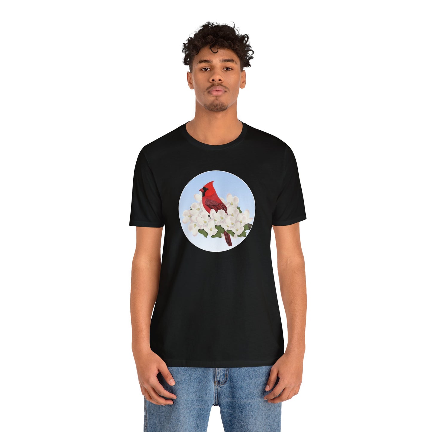 Cardinal and Spring Apple Blossoms Bird T-Shirt