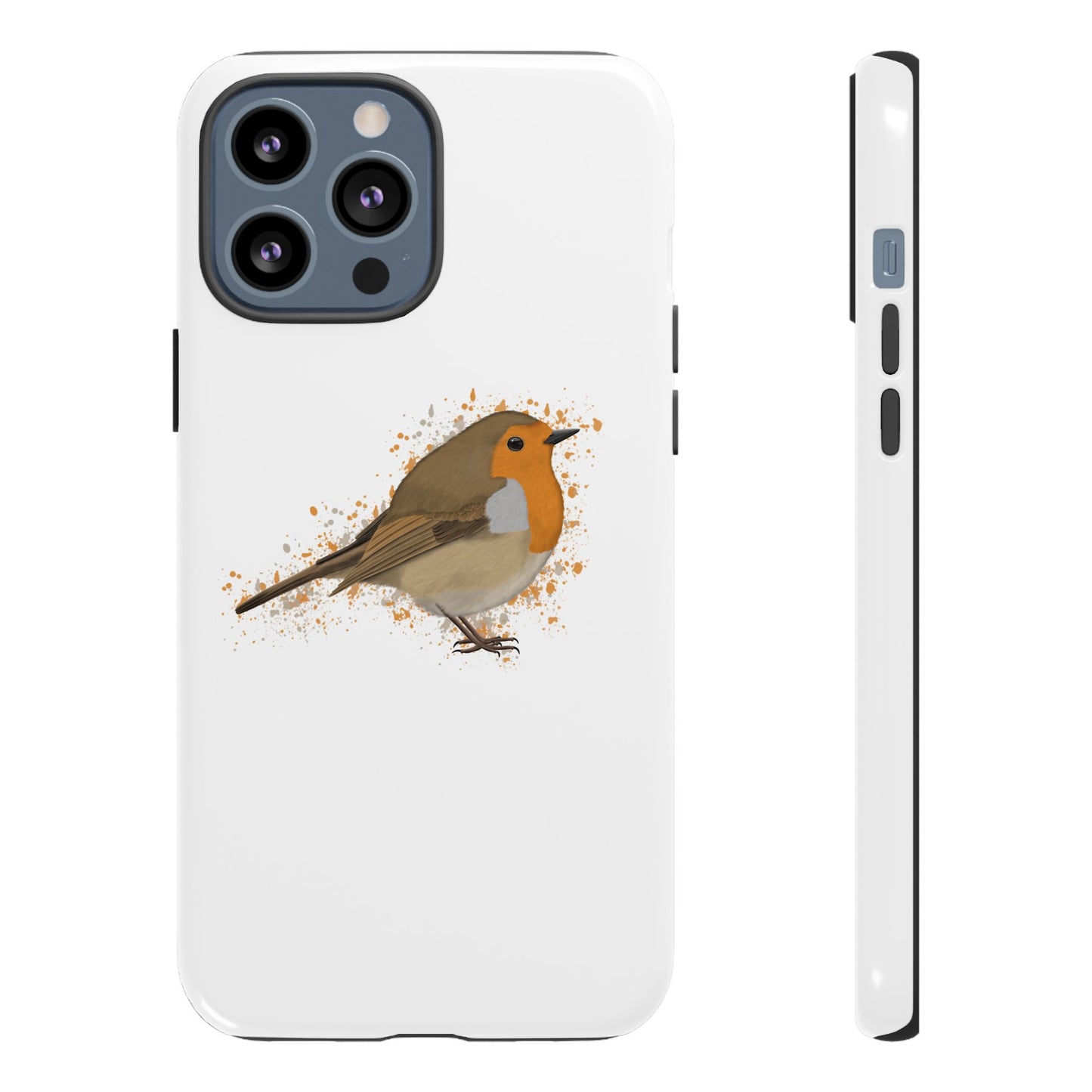 Rotkehlchen Vogel iPhone & Google Pixel Vogelmotiv Handyhülle Weiß