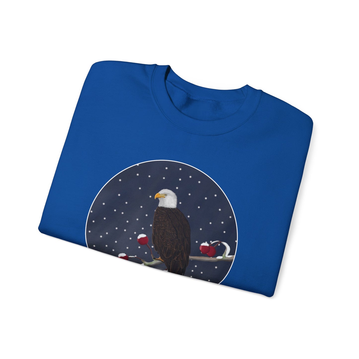 Bald Eagle on a Winter Branch Birdwatcher Christmas Bird Sweatshirt