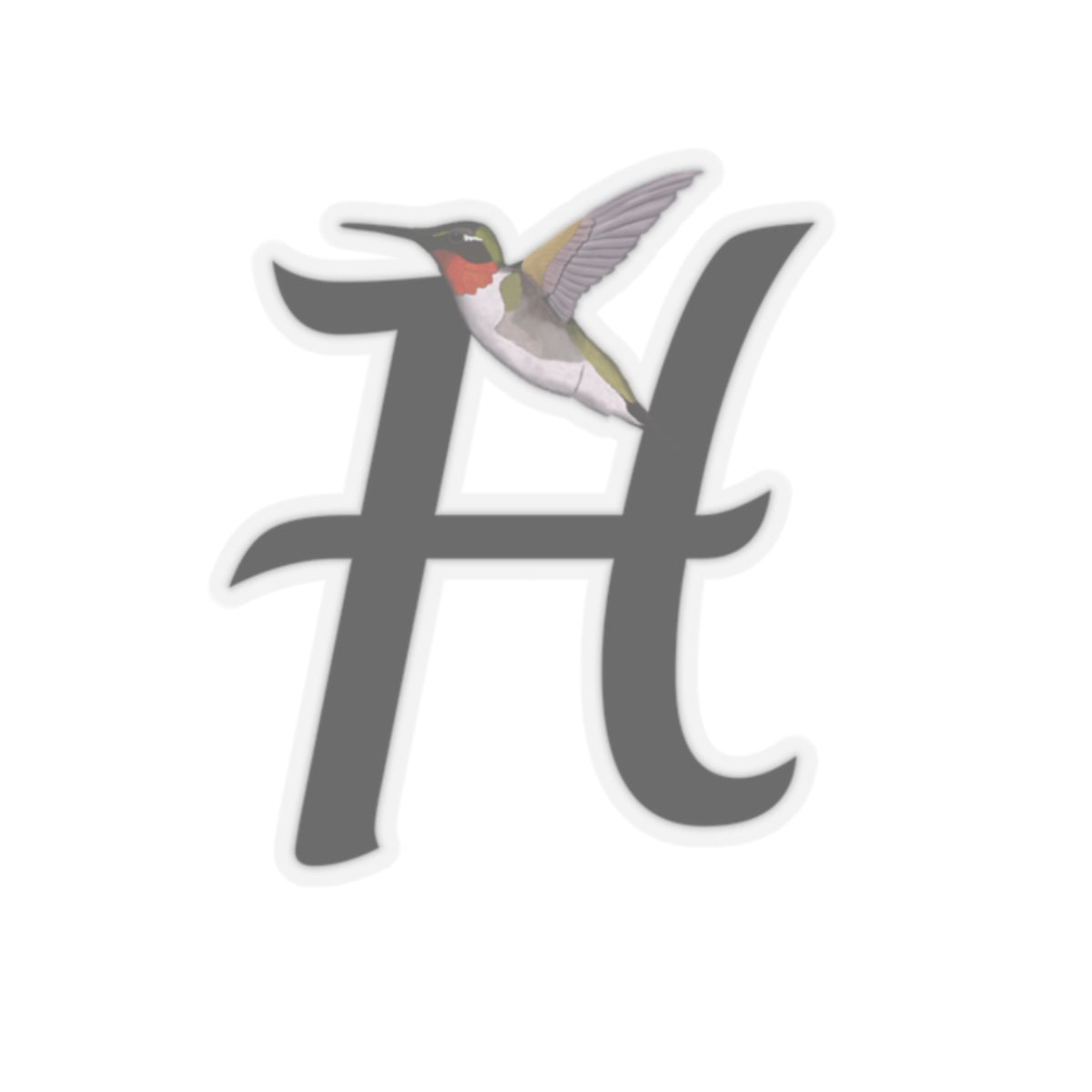 Hummingbird Letter H Bird Kiss-Cut Sticker