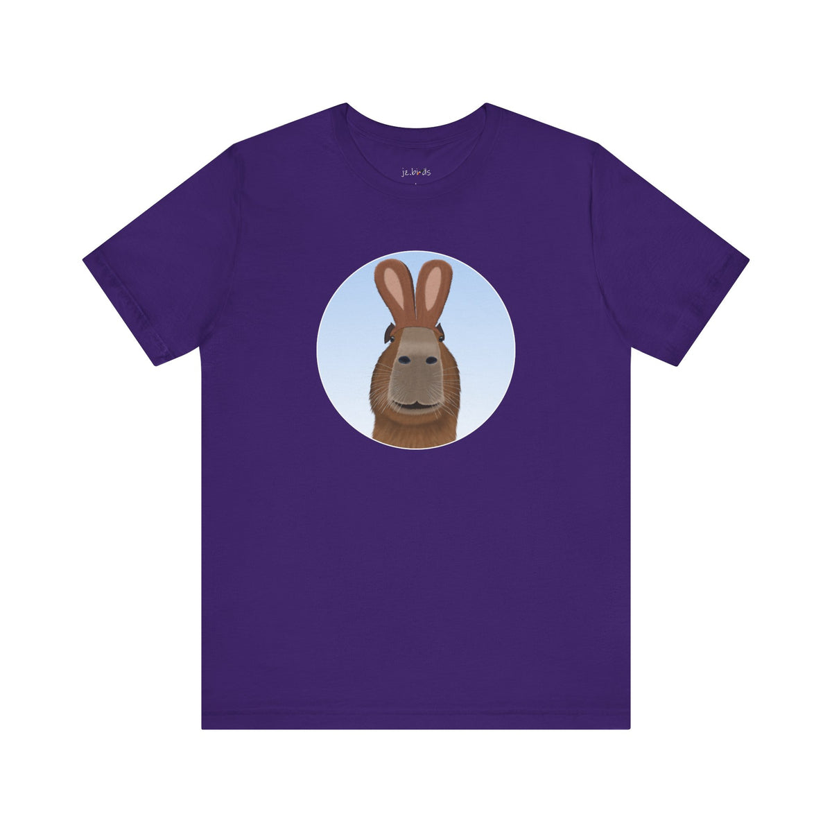 Capybara with Rabbit Ears Funny Bunny Easter T-Shirt in Black