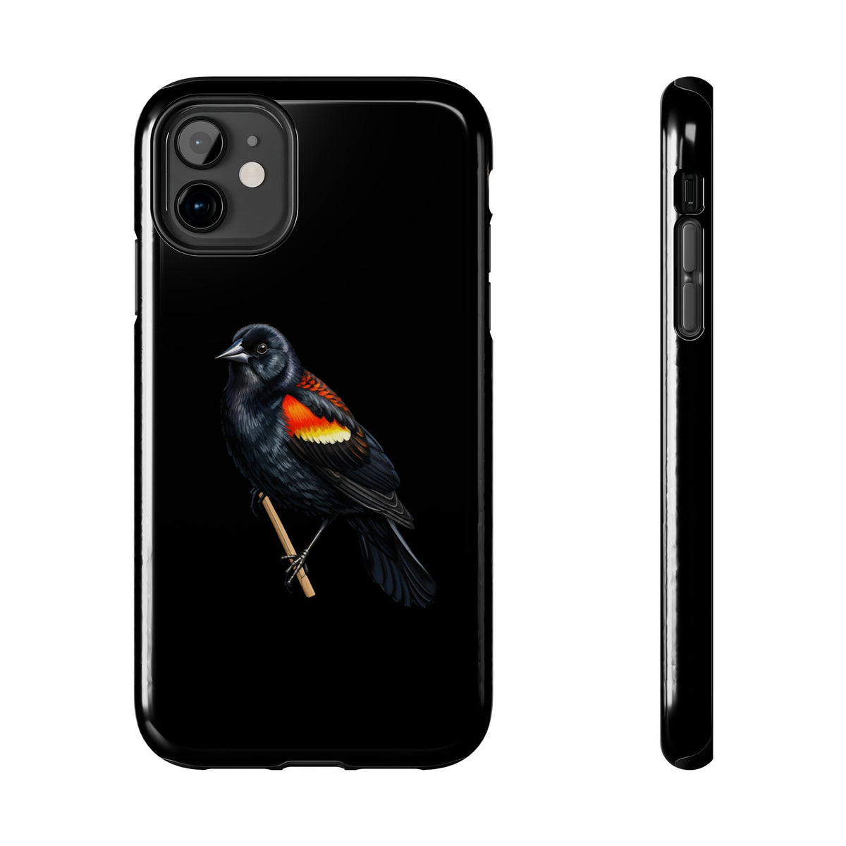 Red Winged Blackbird Dual-Layer iPhone Case with Bird Art – The Perfect Gift for Ornithologists & Lovers Phone –
