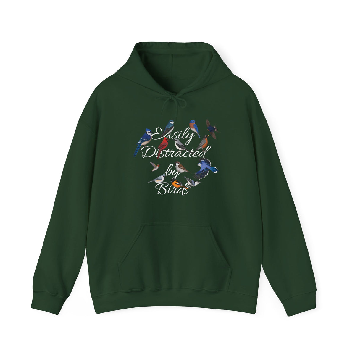 Hummingbird, Blue Jay and Cardinal Hoodie on bird background