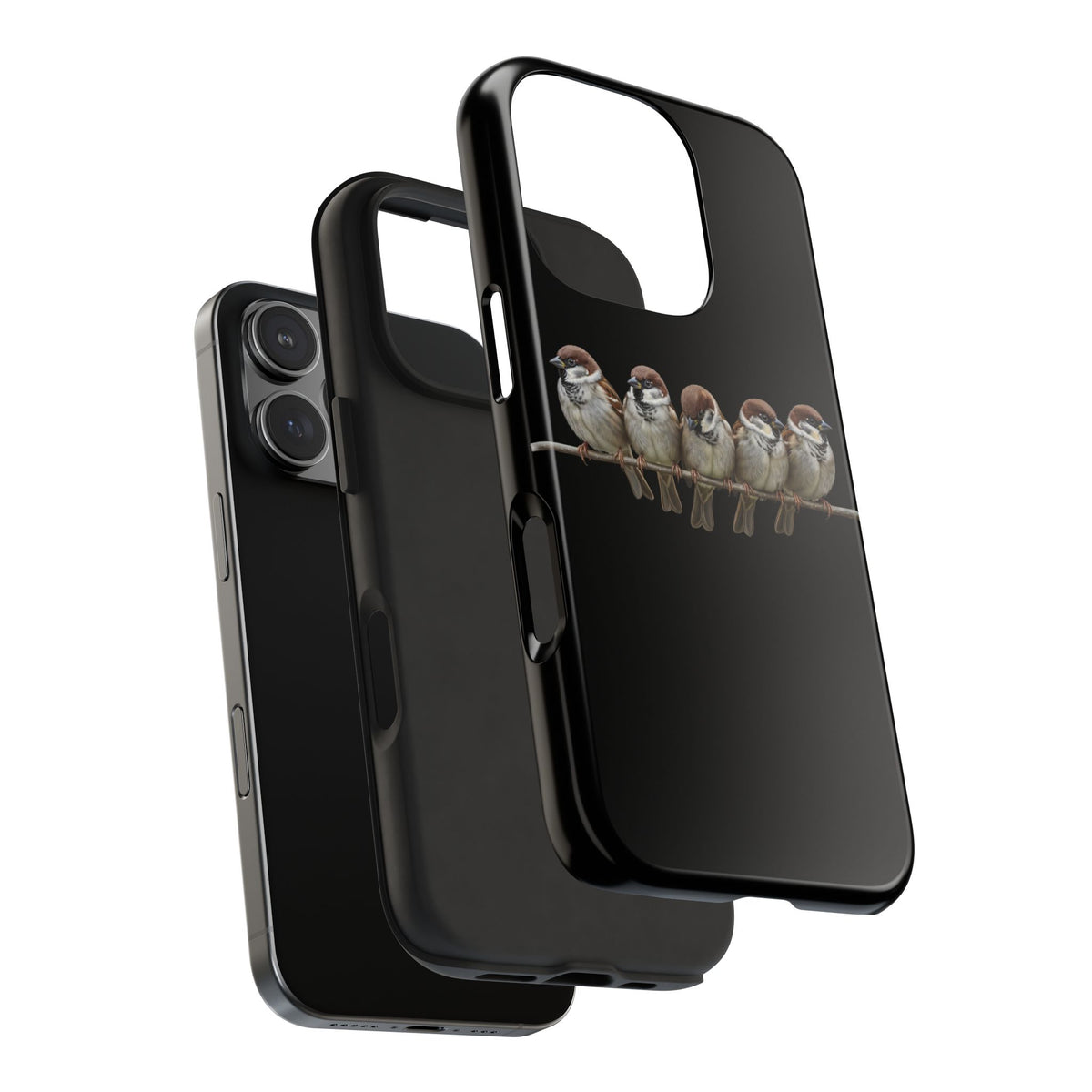 Tree Sparrow Dual-Layer iPhone Case with Bird Art – The Perfect Gift for Ornithologists & Bird Lovers