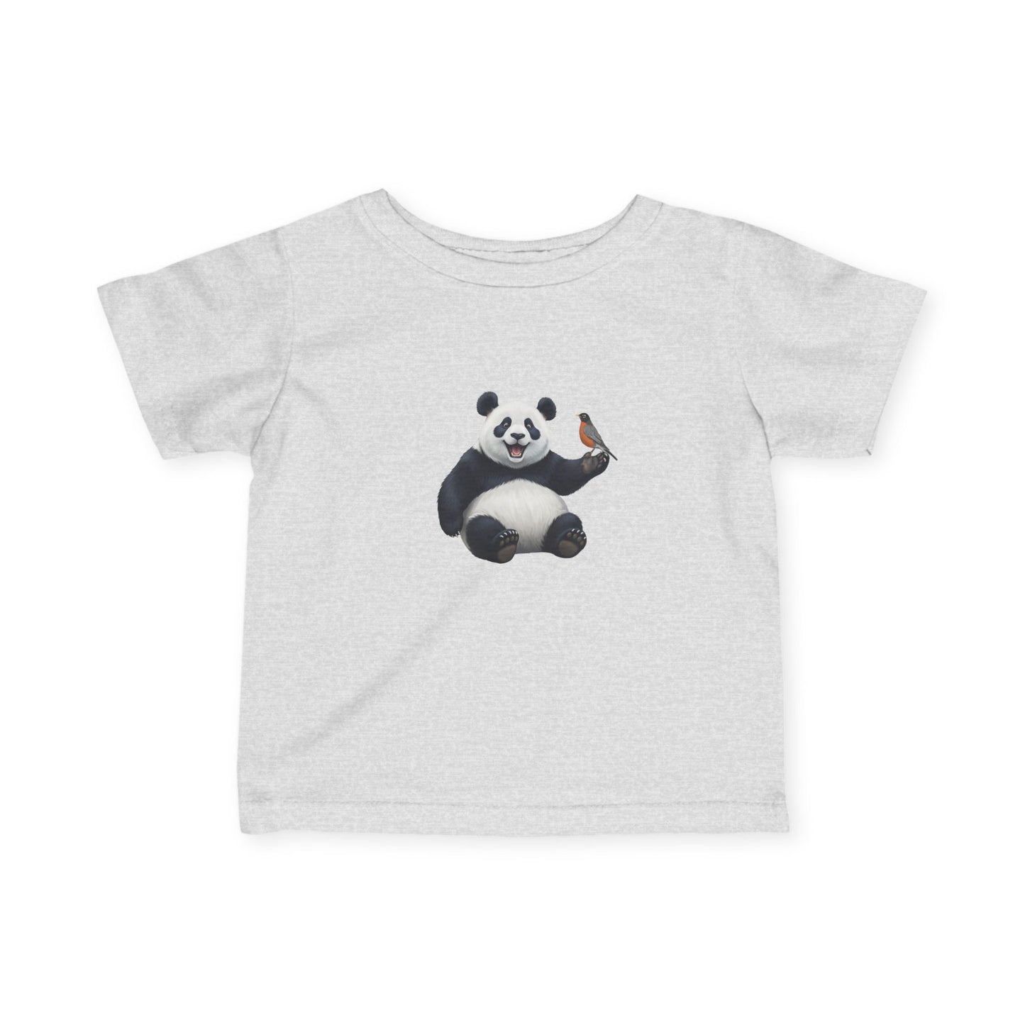 Panda Bear Baby & Toddler T-Shirt with American Robin Bird