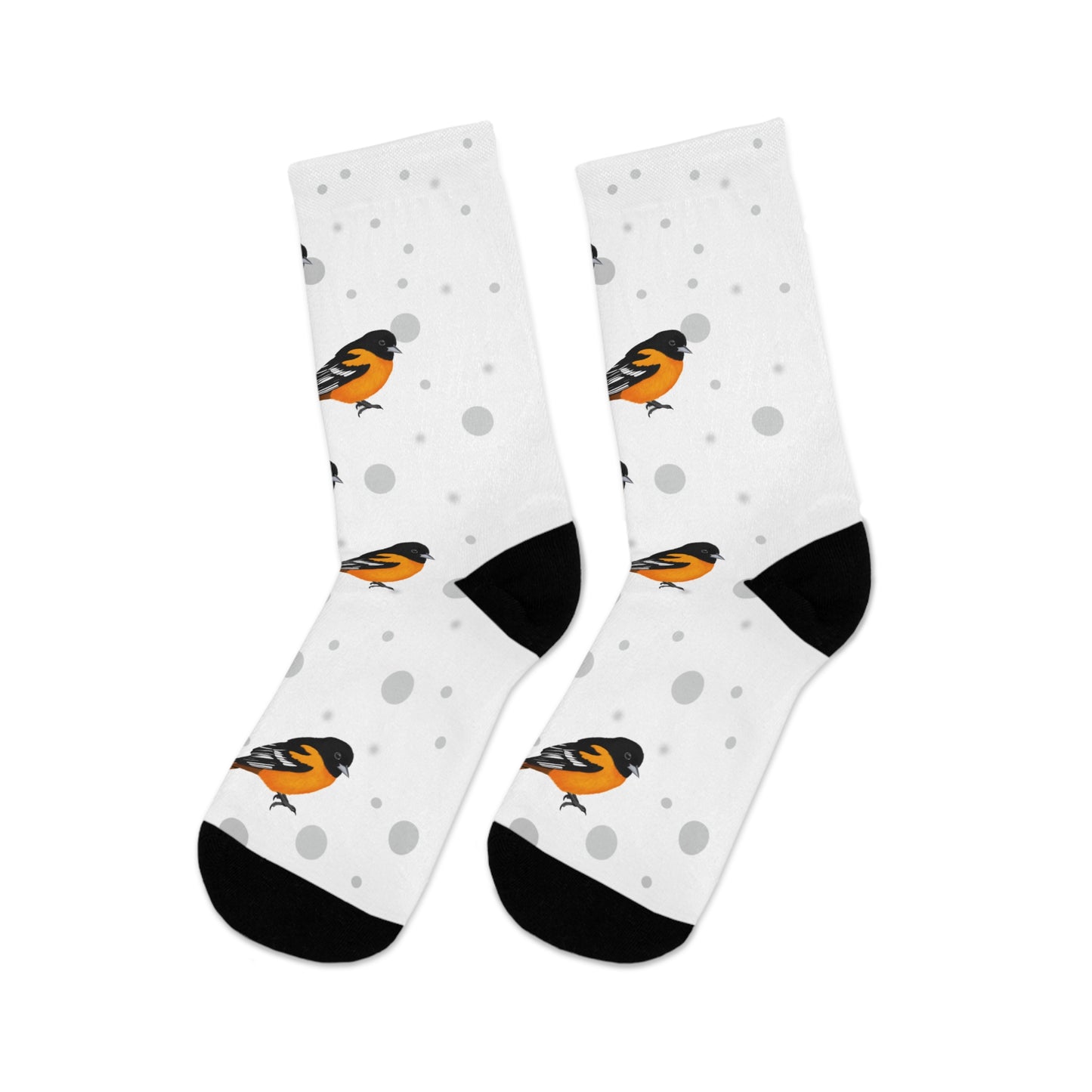 Baltimore Oriole Socks White Bird Socks for Bird Lovers One Size