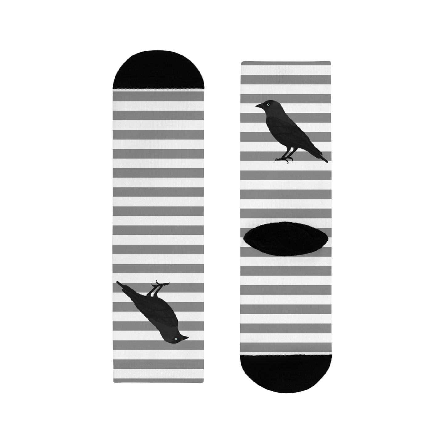 Dohle Vogel Socken mit Grau Weißen Streifen für Vogelfreunde & Vogelbeobachter