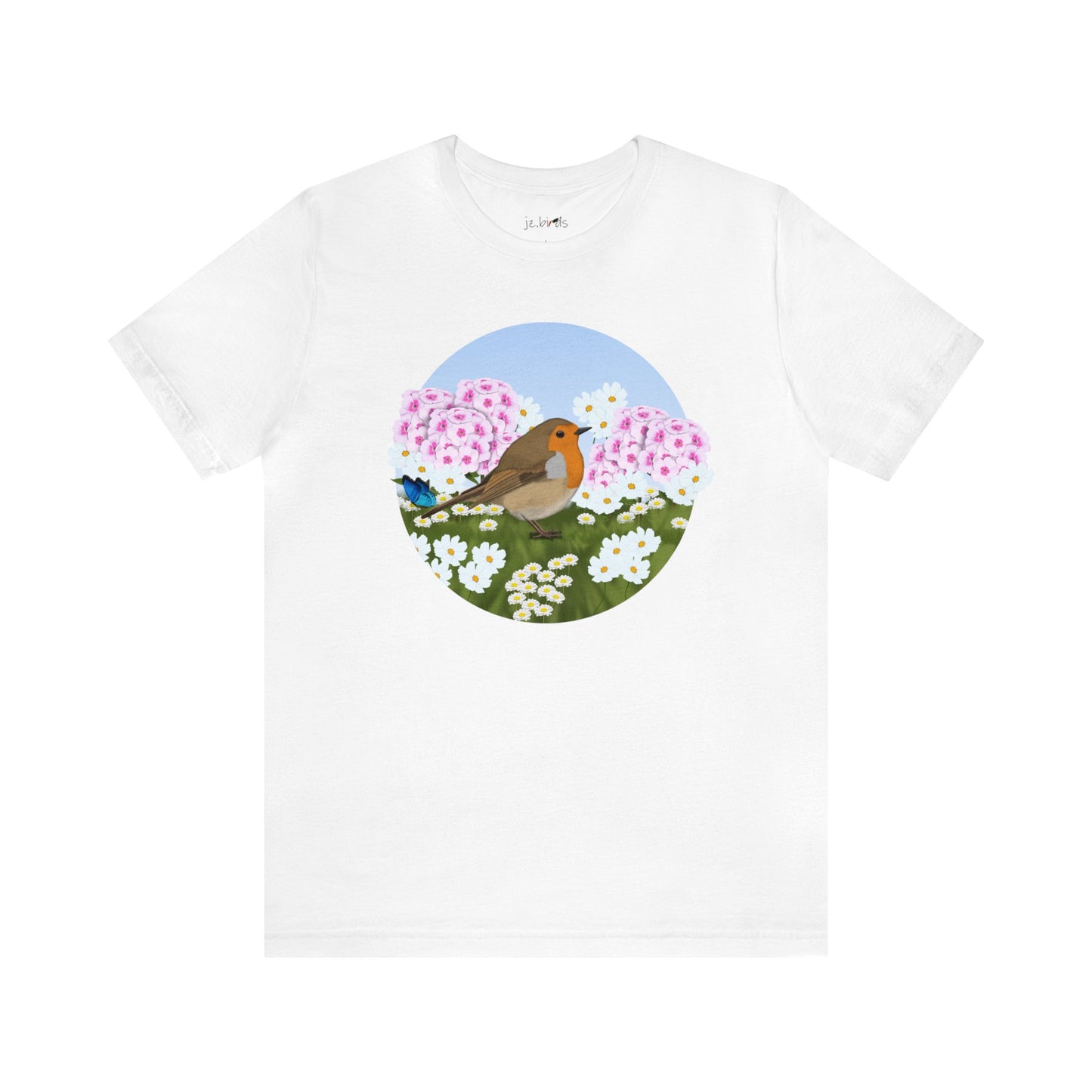Robin and Summer Flowers Bird Tee