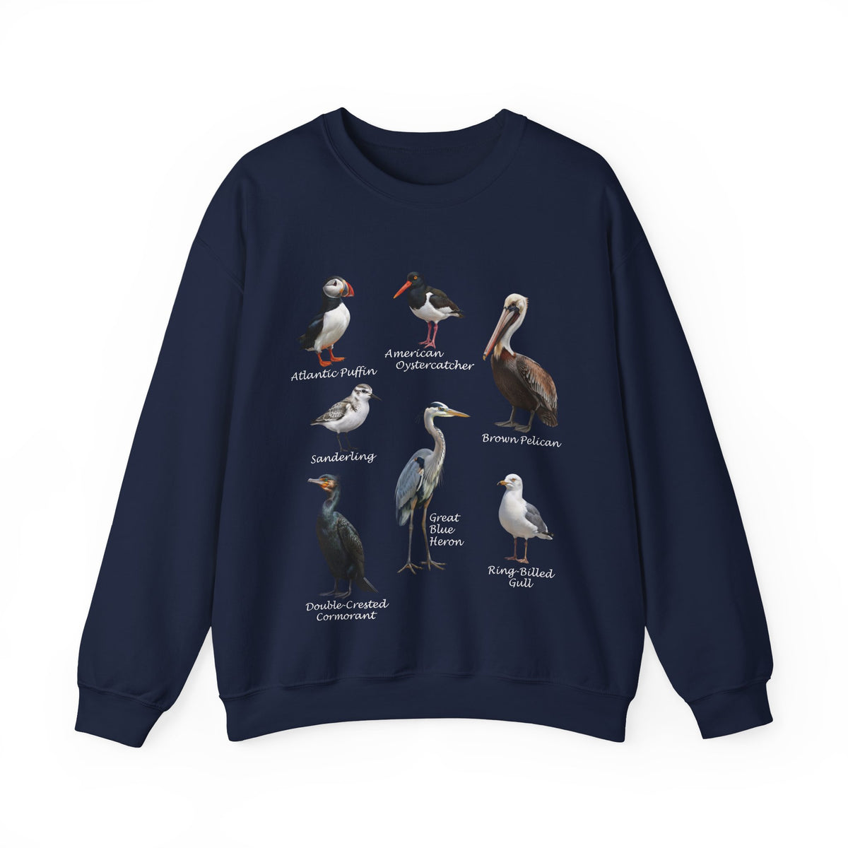 Pelican, Puffin and Heron Sweatshirt – Animal Lover Gift, Avian Enthusiast