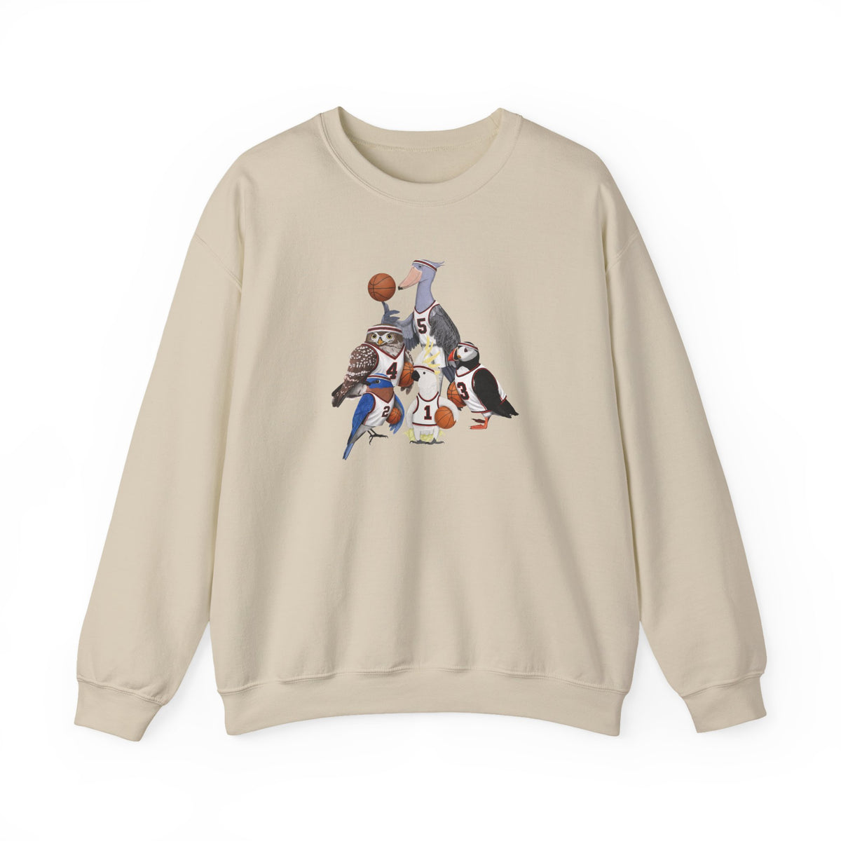 Funny Basketball Bird Sweatshirt | Watcher Crewneck Unisex Unique Hoops Fan Gift – Animal Lover Avian Enthusiast