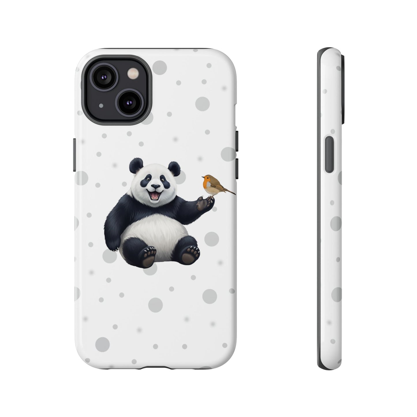 Rotkehlchen mit Panda iPhone & Google Pixel Tiermotiv Handyhülle - Tierisch guter Schutz