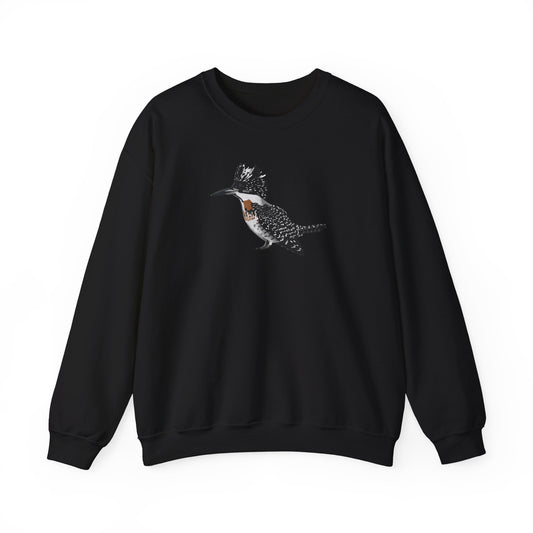Crested Kingfisher Bird Watcher Biologist Crewneck Sweatshirt