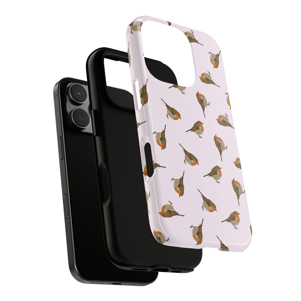 Rotkehlchen Handyhülle in Rosa | Vogel-Motiv für iPhone & Google Pixel