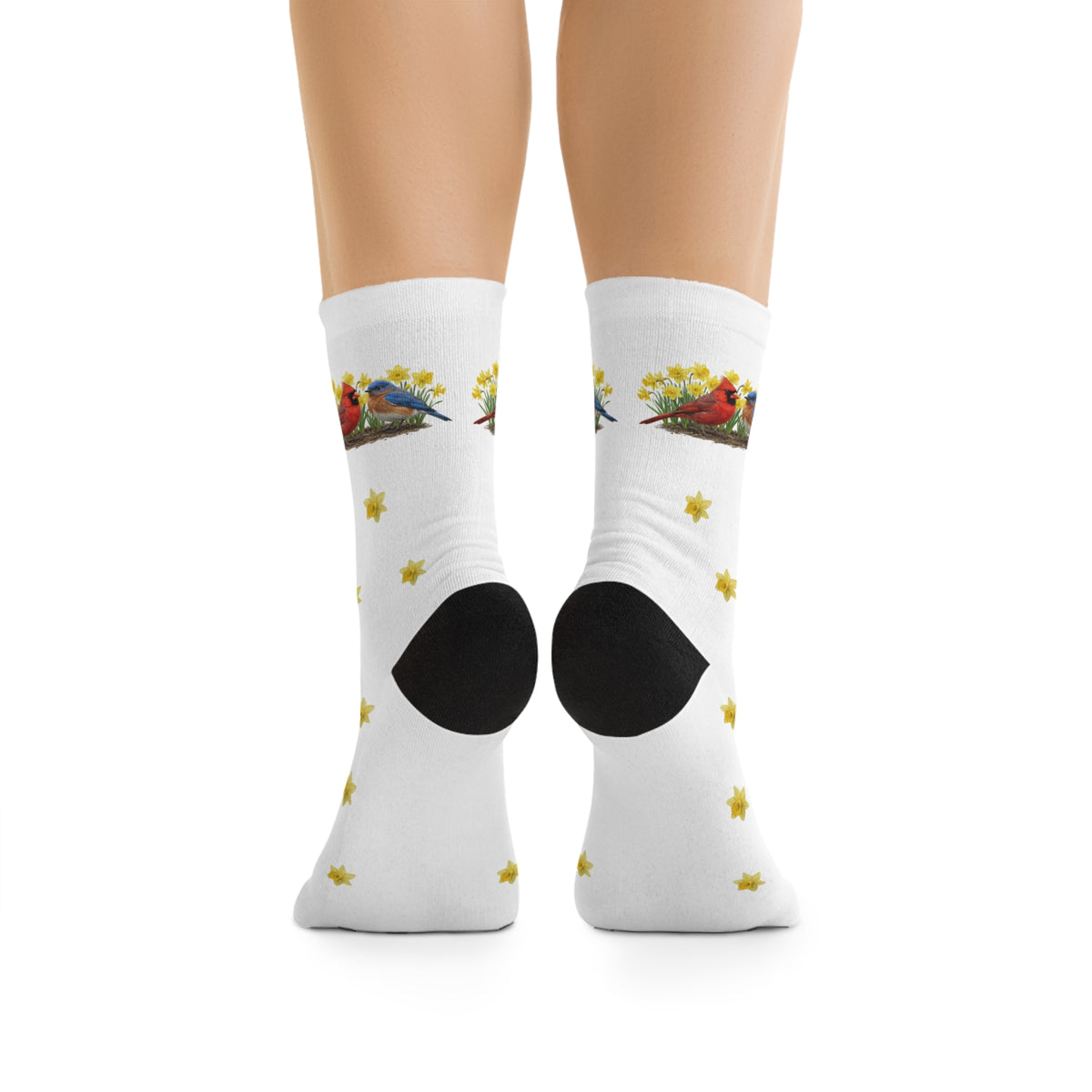 Bluebird, Cardinal and Tern Socks β Spring β Daffodil Pattern Easter