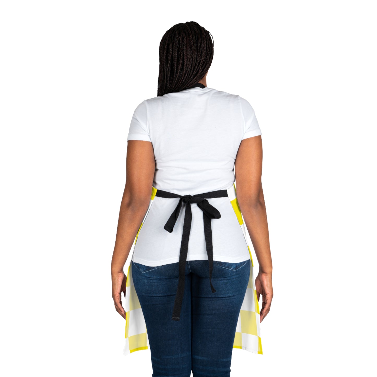 Little Owl Kitchen Chef Bird Art Apron Yellow and White Checkered - jz.birds