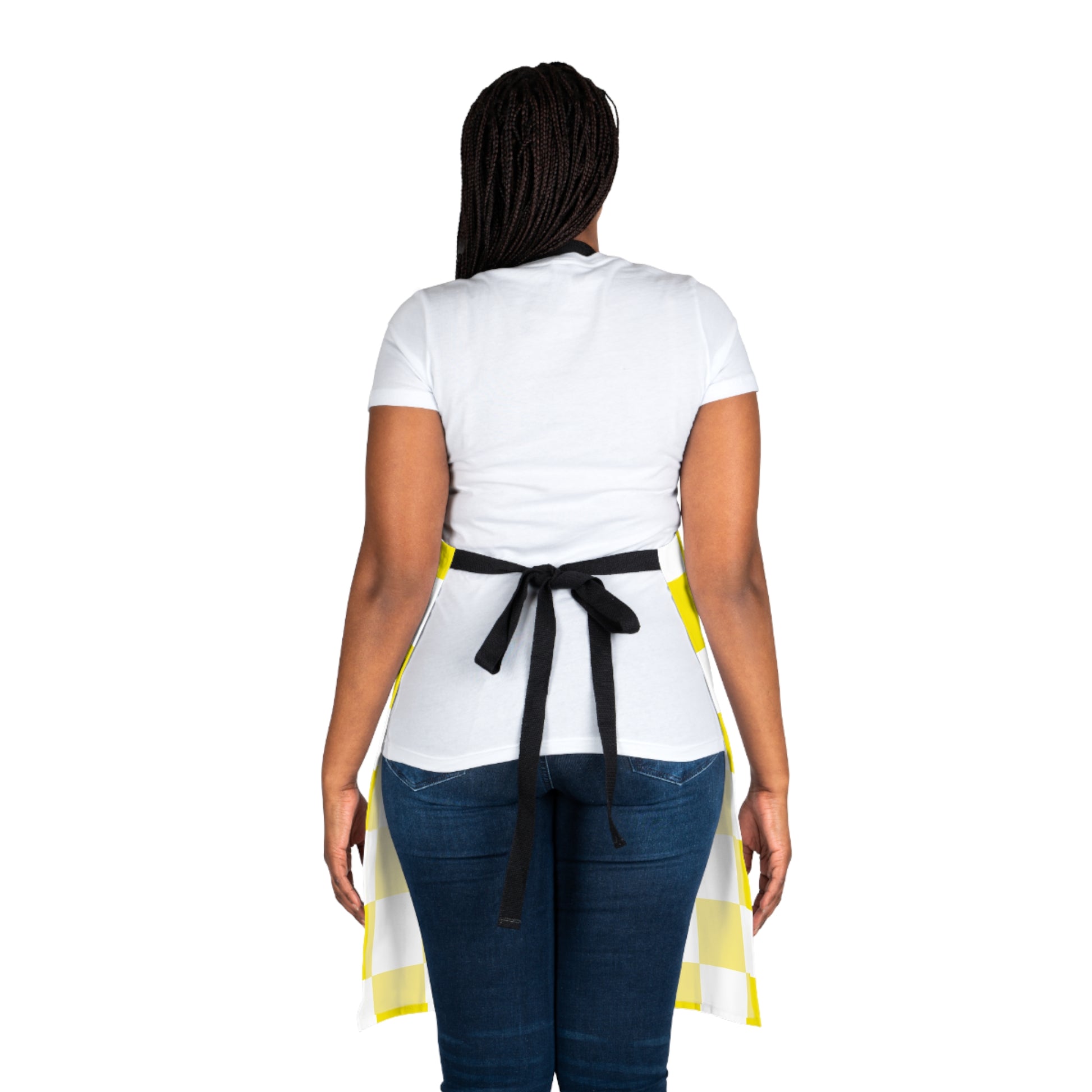 Little Owl Kitchen Chef Bird Art Apron Yellow and White Checkered - jz.birds
