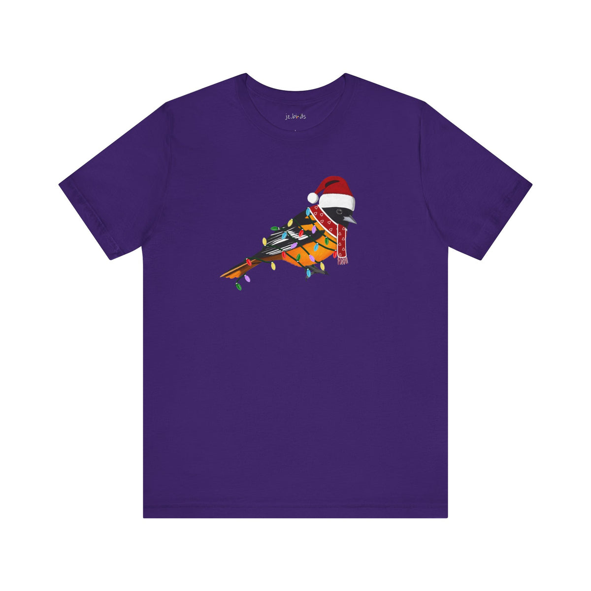 Baltimore Oriole with Fairy Lights Christmas Bird T-Shirt –