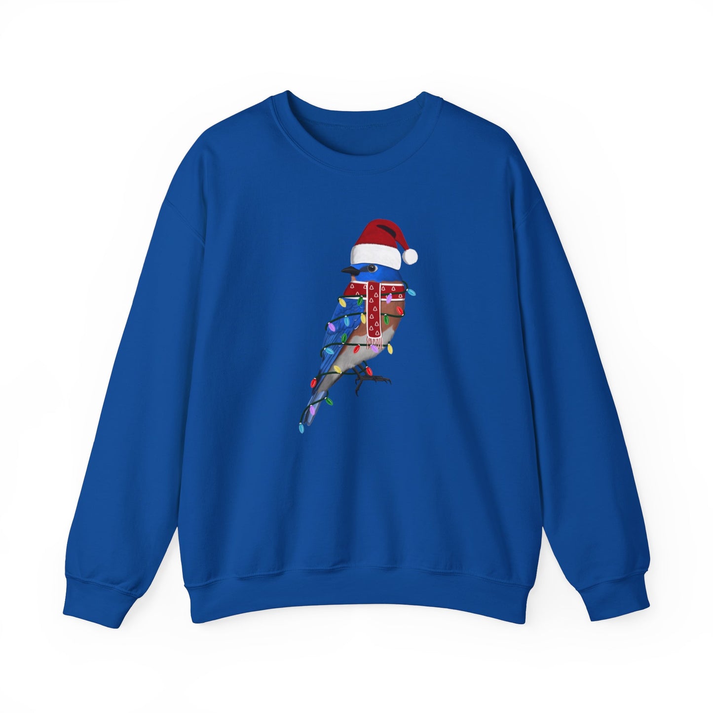 Bluebird with Fairy Lights Santa Claus Christmas Bird Sweatshirt
