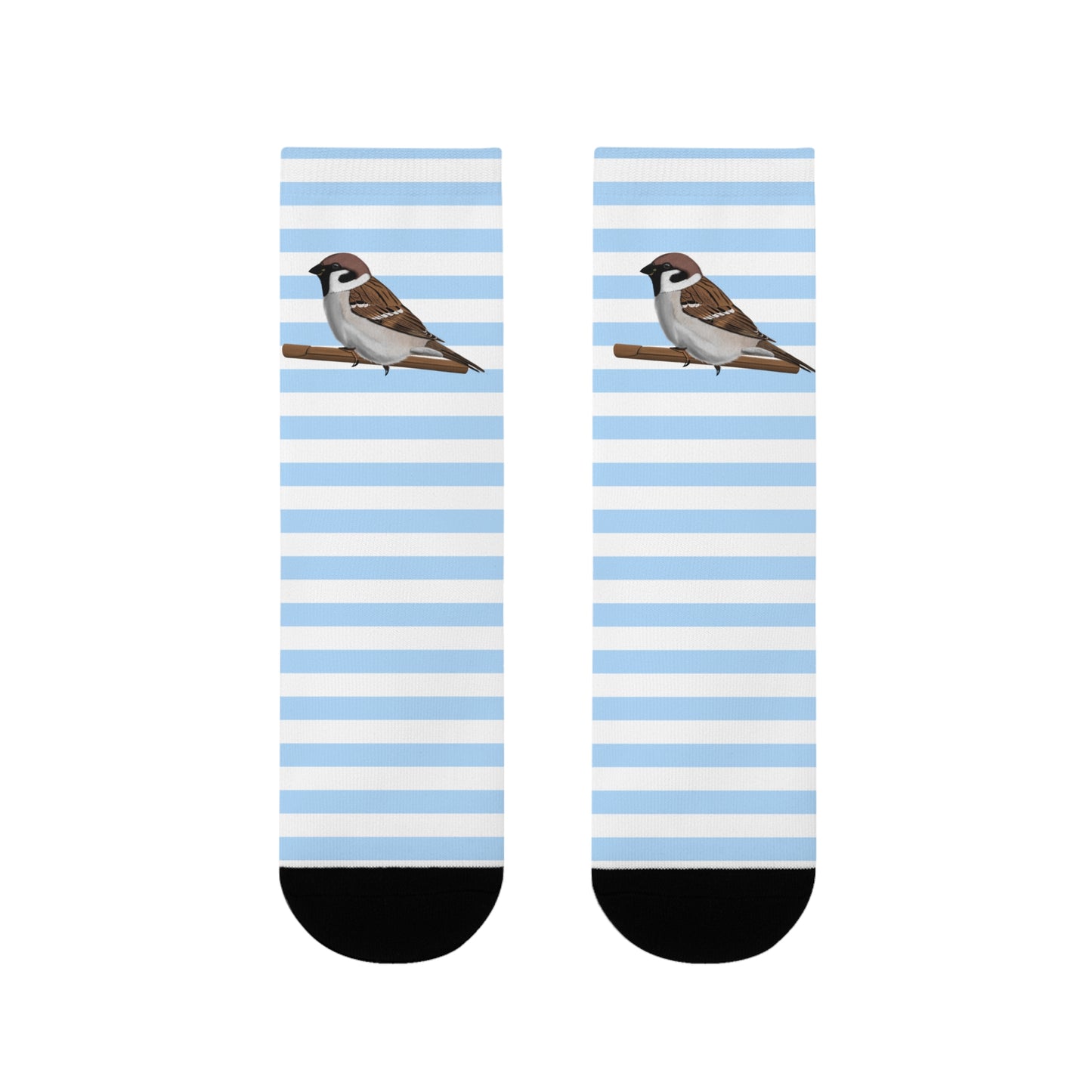Feldsperling Vogel Socken mit Blau Weißen Streifen für Vogelfreunde & Vogelbeobachter