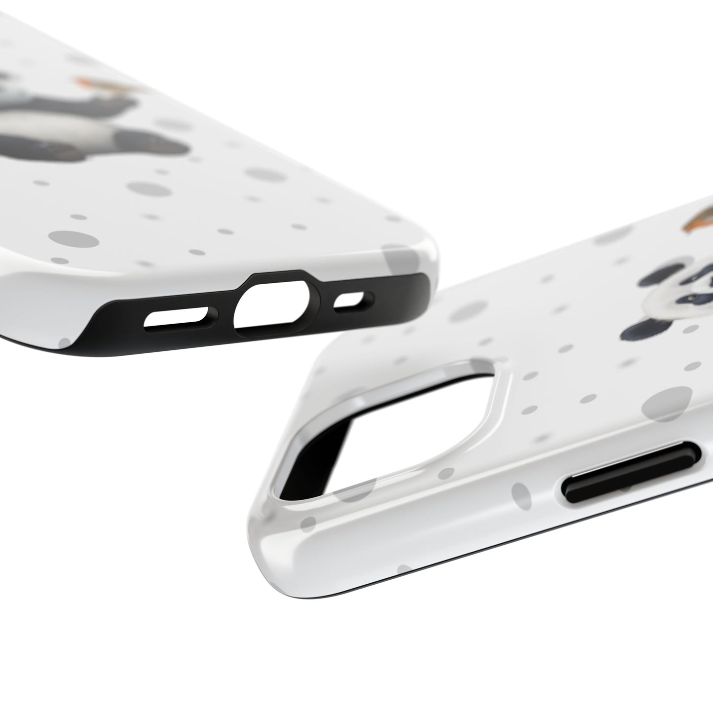 Cute Panda Bear with European Robin Animal iPhone Case - Dual-Layer PC/TPU Protective Cover for iPhone