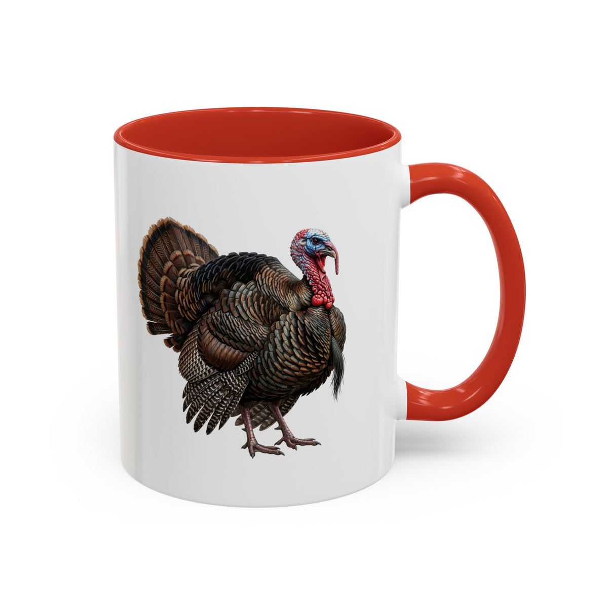 Thanksgiving Turkey Two-Tone Mug | Wild Turkey Bird Art Coffee Cup | Fall Gift