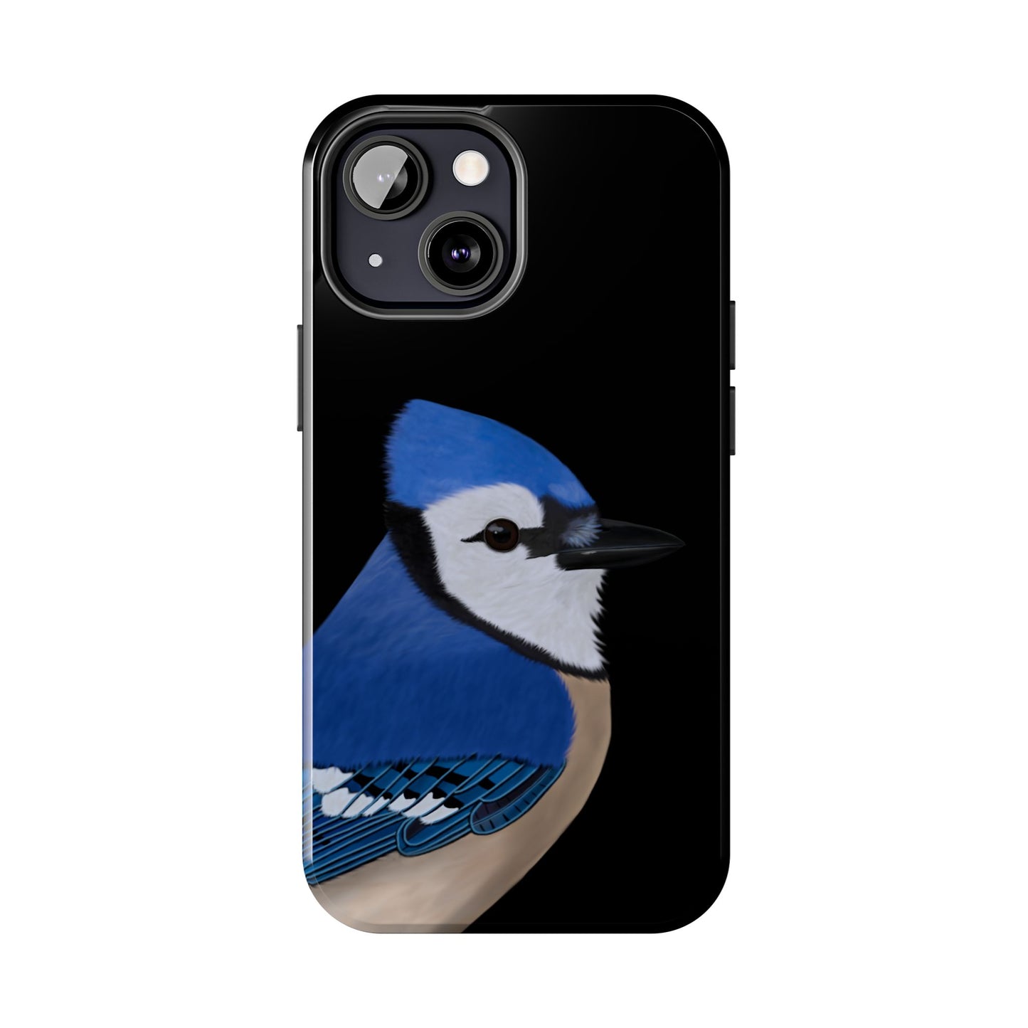 Blue Jay Bird Art Tough Phone Case Black