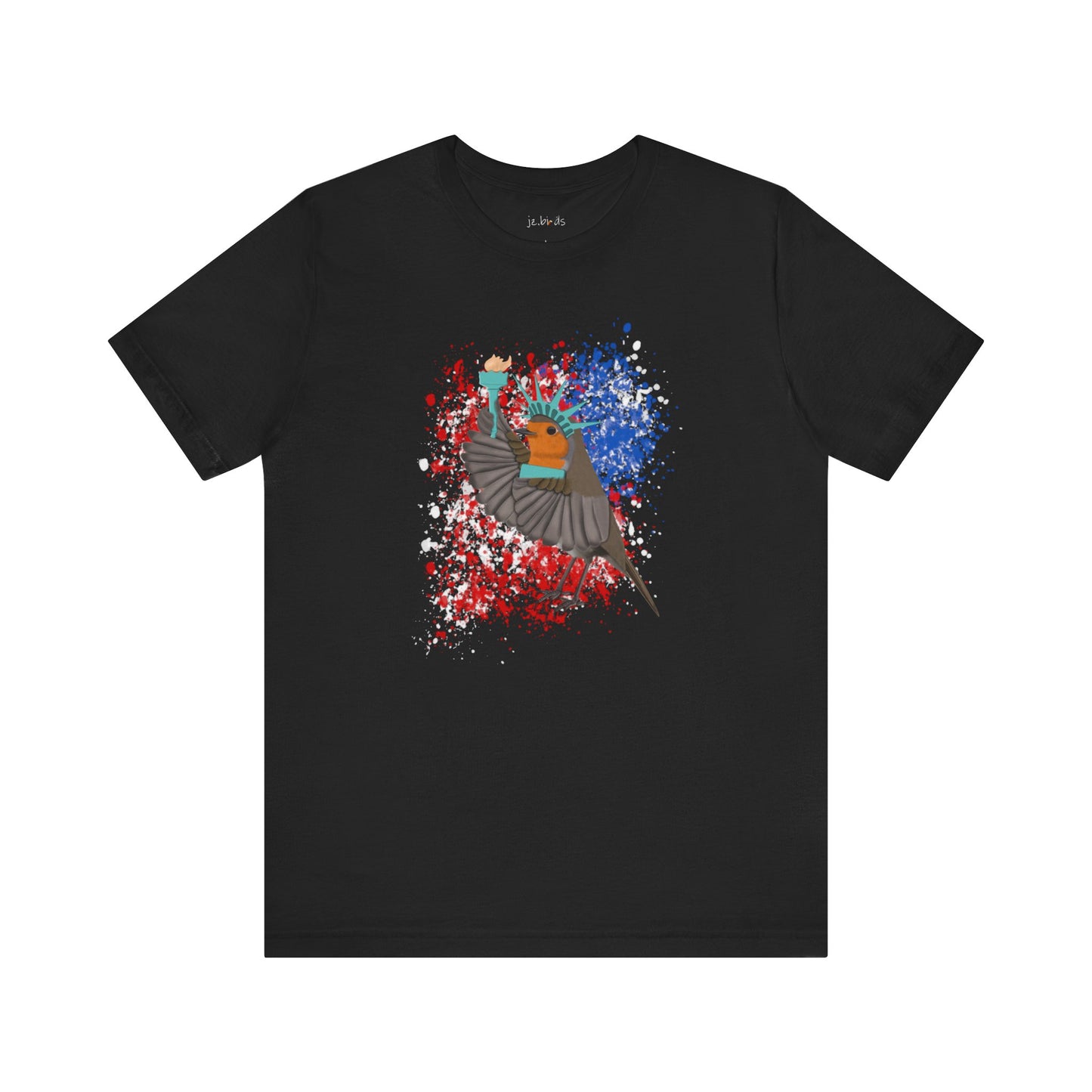Robin 4th of July Independence Day Statue of Liberty Bird T-Shirt