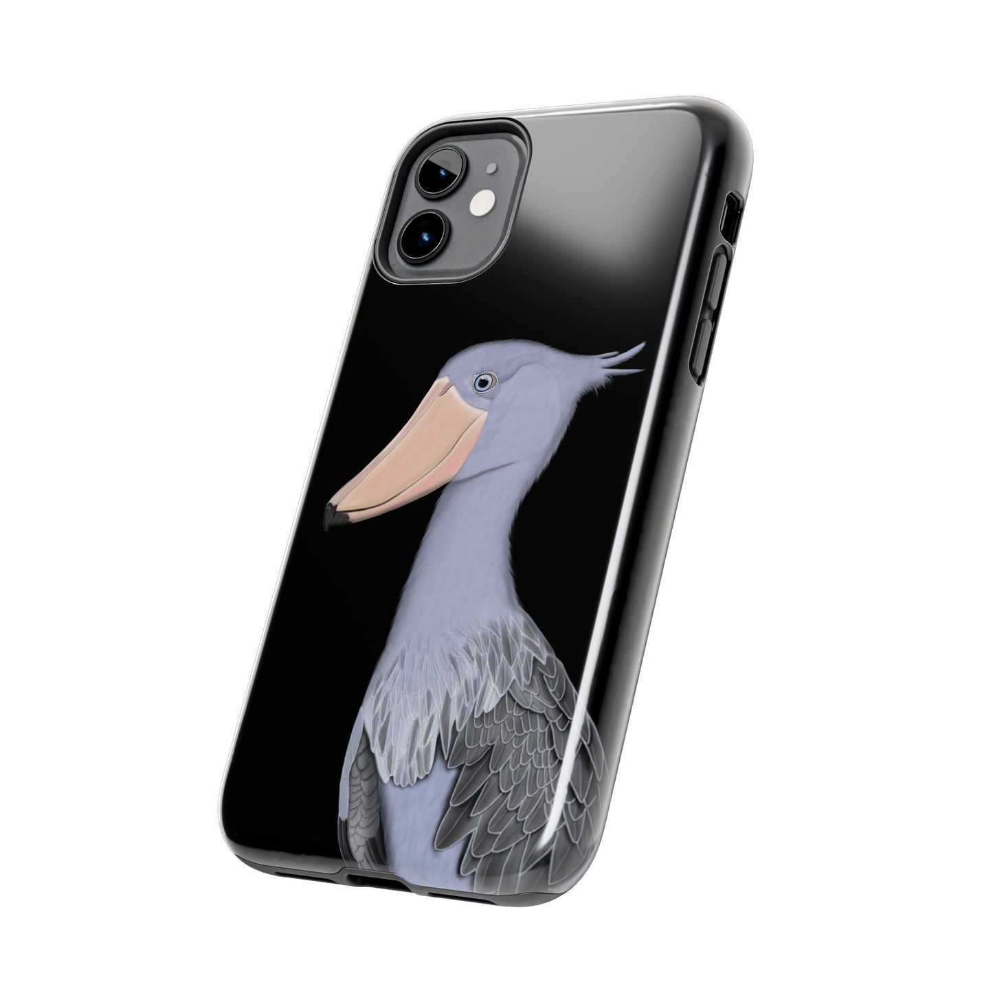 Shoebill Bird Art Tough Phone Case Black