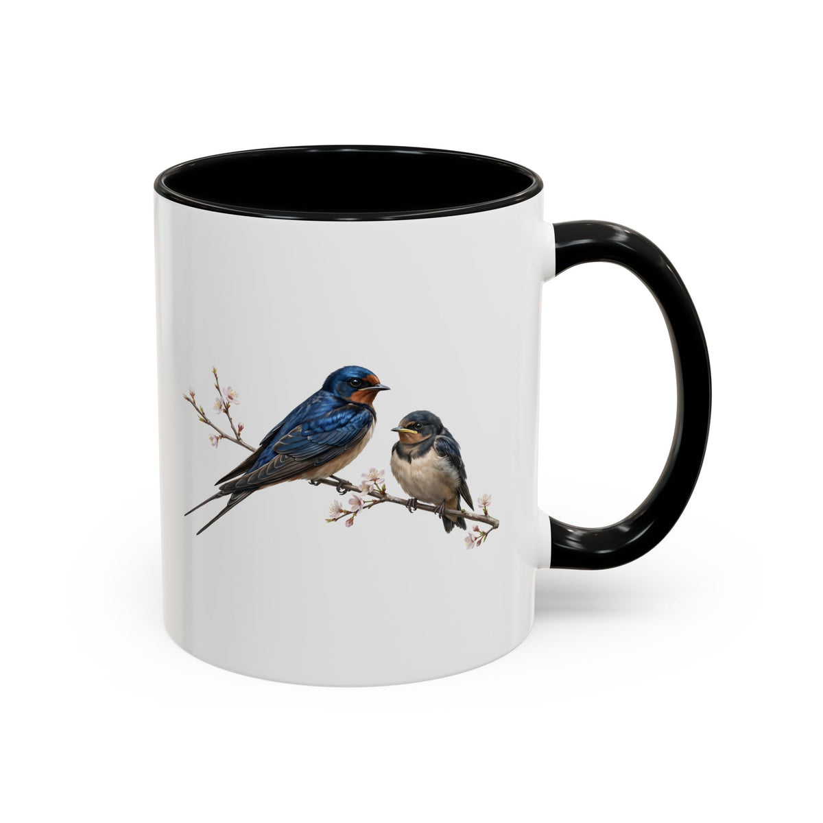 Barn Swallow & Fledgling Two-Tone Mug | Spring Bird Lover Gift