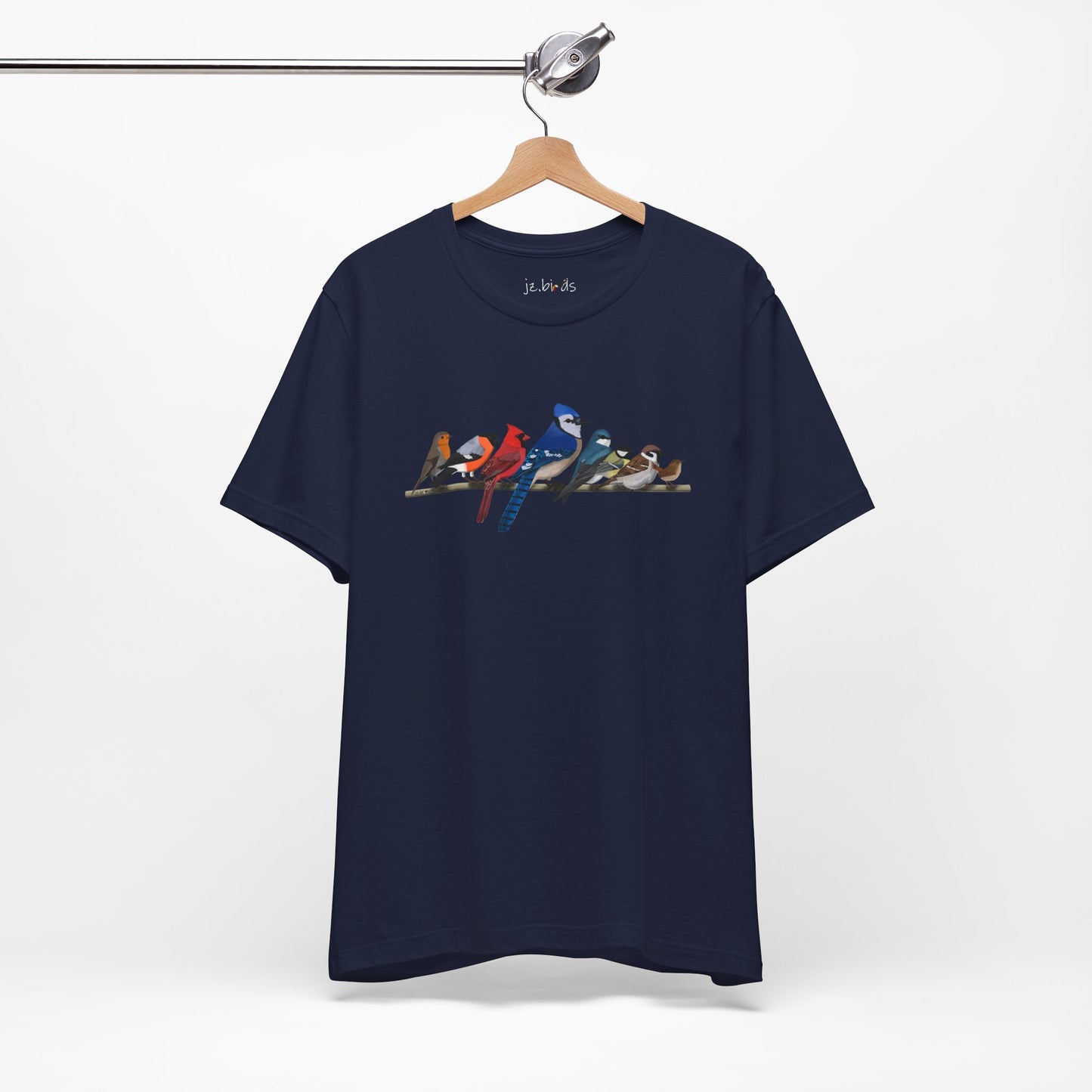 Blue Jay Cardinal Robin Garden Birds on a Branch Birding & Birdwatching Bird T-Shirt