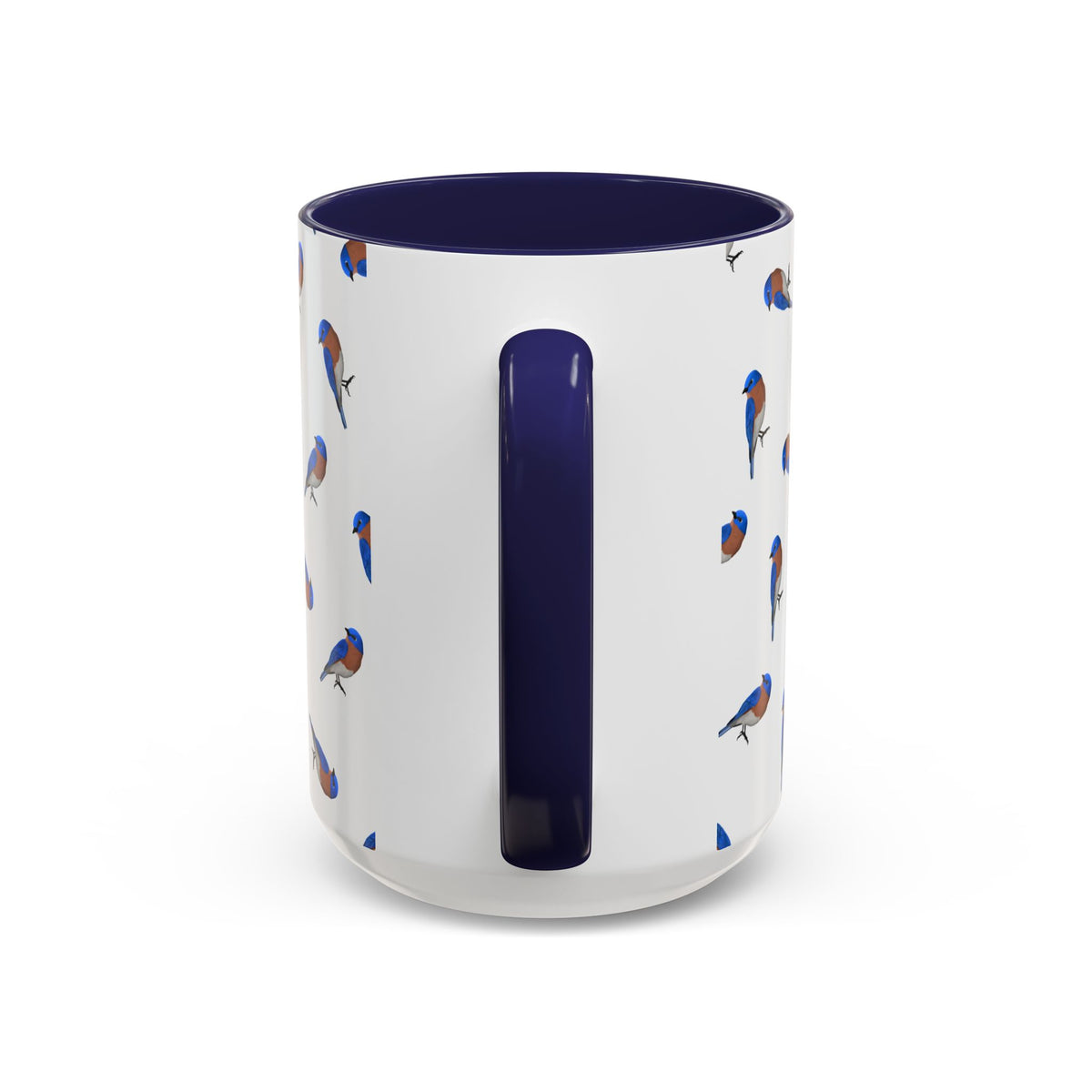 Bluebird All-Over Pattern Accent Mug | Colorful Bird Lover Gift for Birdwatchers