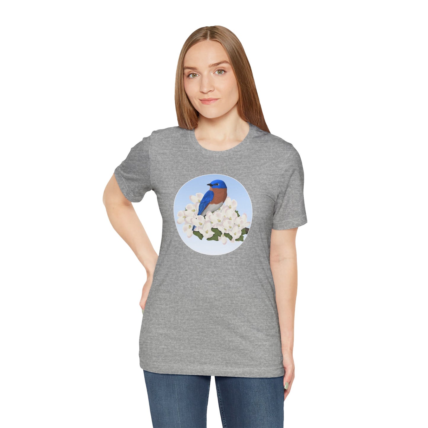 Bluebird and Spring Apple Blossoms Bird T-Shirt