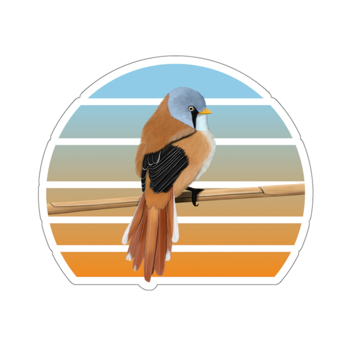 Bearded Reedling Bird Sticker
