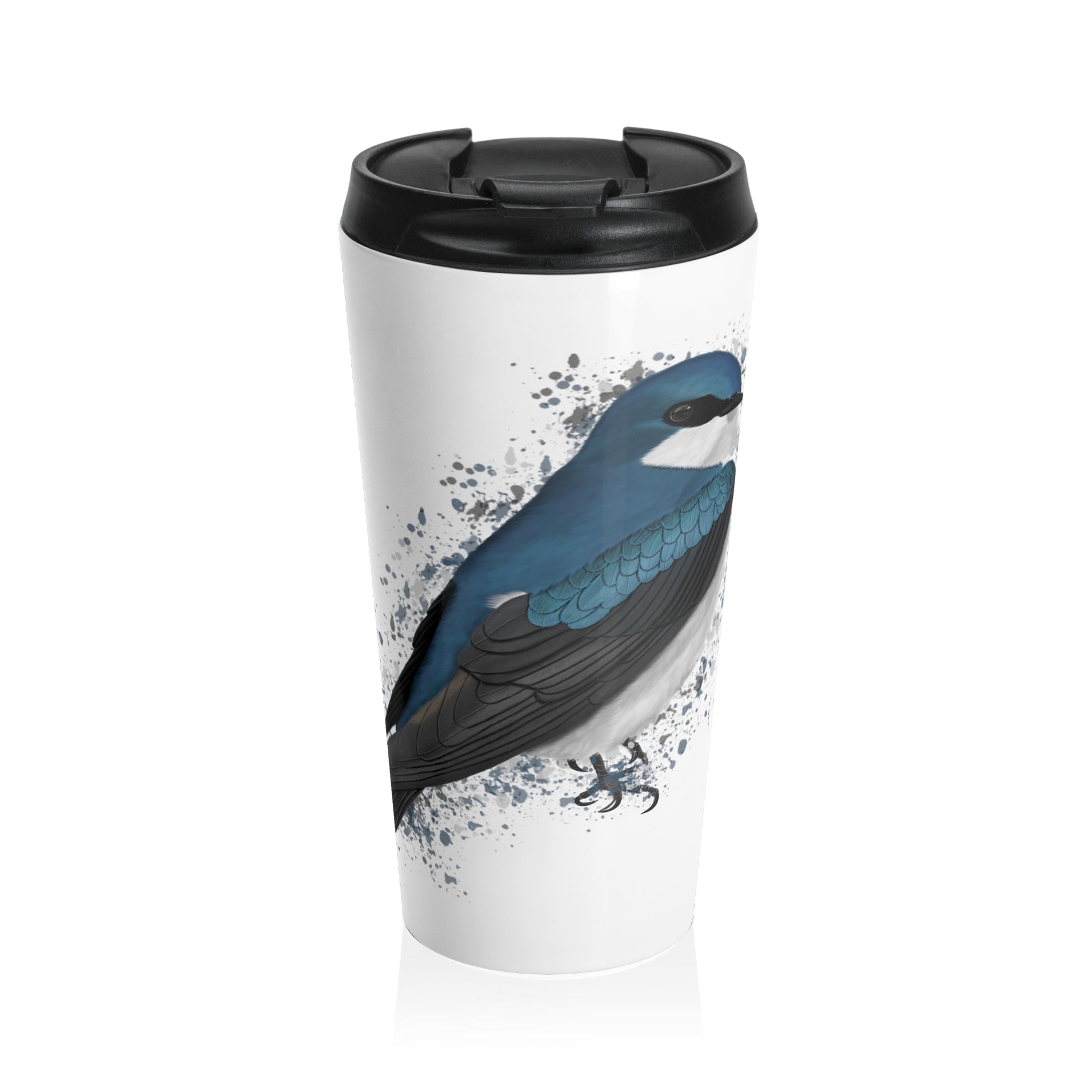 Tree Swallow Bird White Stainless Steel Travel Mug 15oz - jz.birds