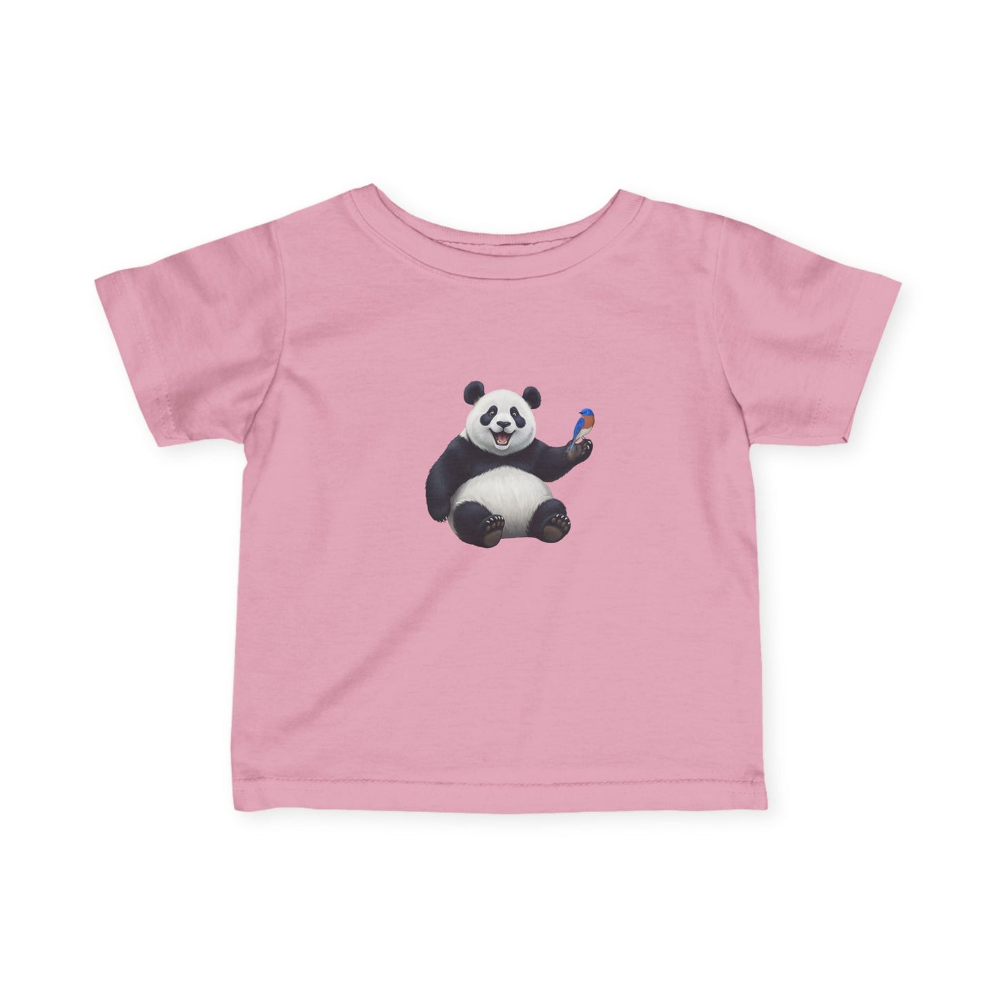 Panda Bear Baby & Toddler T-Shirt with a Bluebird Bird