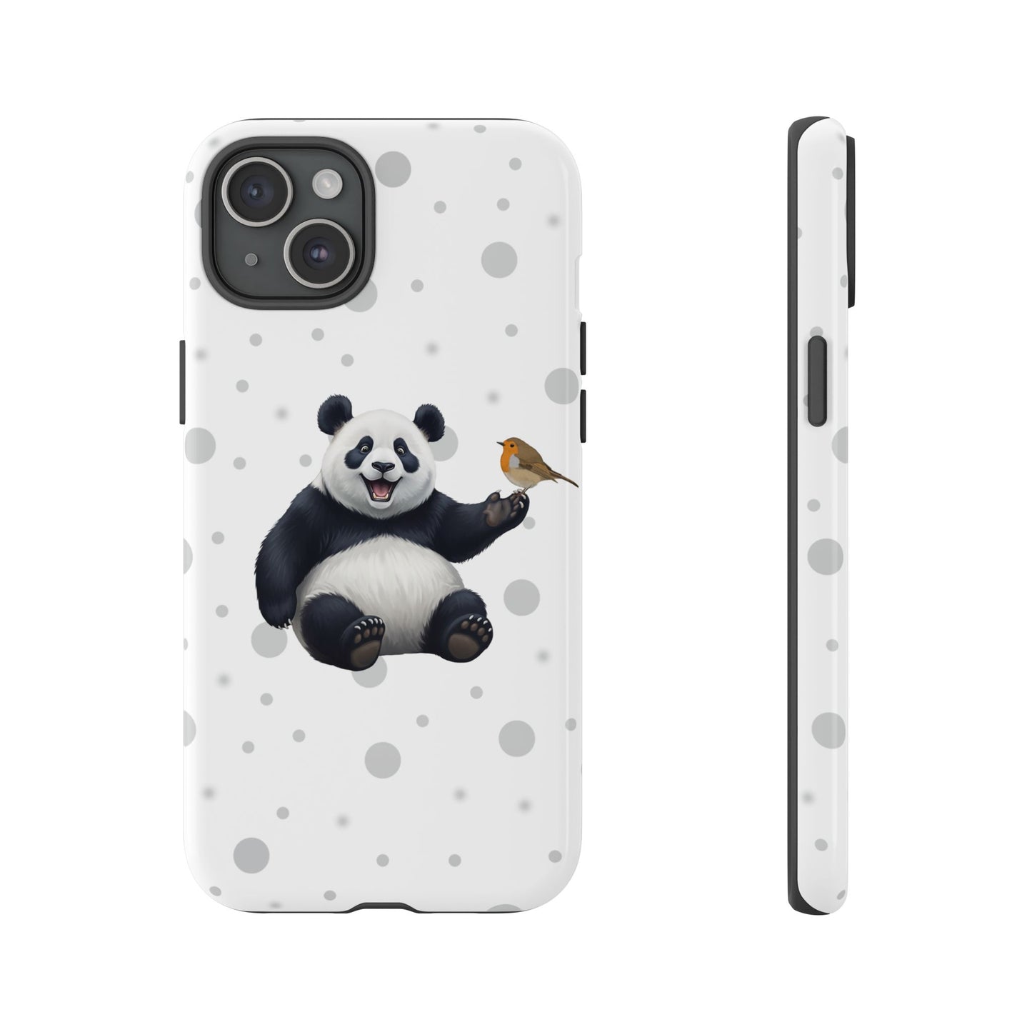 Rotkehlchen mit Panda iPhone & Google Pixel Tiermotiv Handyhülle - Tierisch guter Schutz